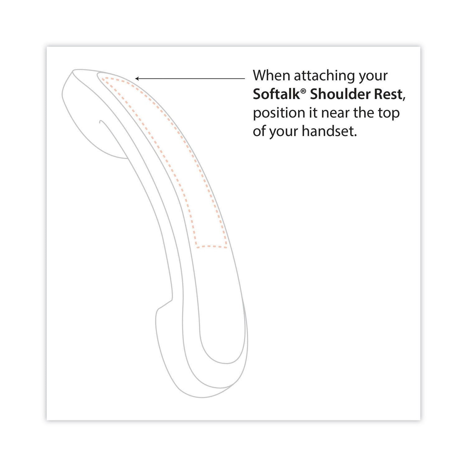 Standard Telephone Shoulder Rest, 2.63 x 7.5 x 2.25, Ivory -