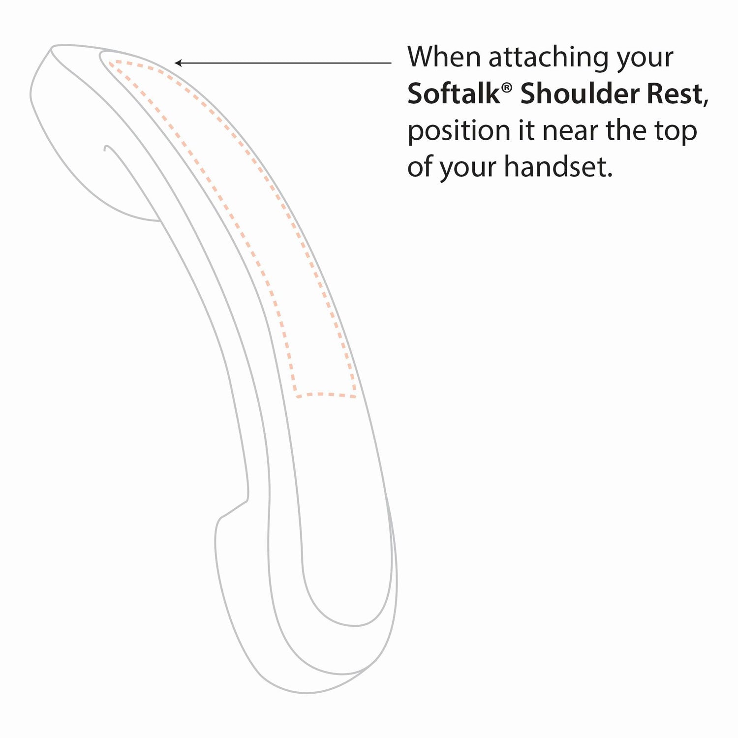 Standard Telephone Shoulder Rest, 2.63 x 7.5 x 2.25, Pearl Gray -