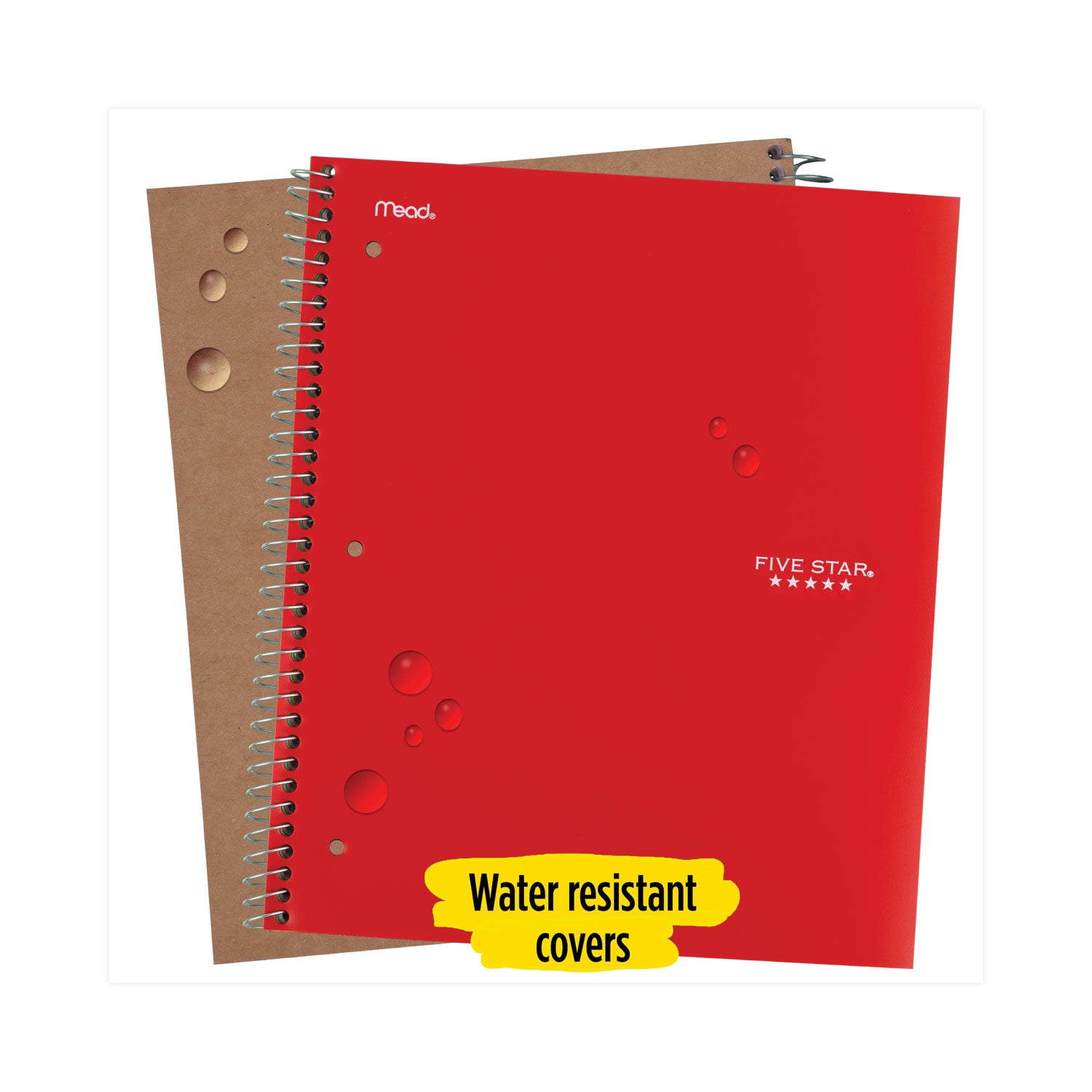 Wirebound Notebook with Eight Pockets, 5-Subject, Medium/College Rule, Randomly Assorted Cover Color, (200) 11 x 8.5 Sheets -