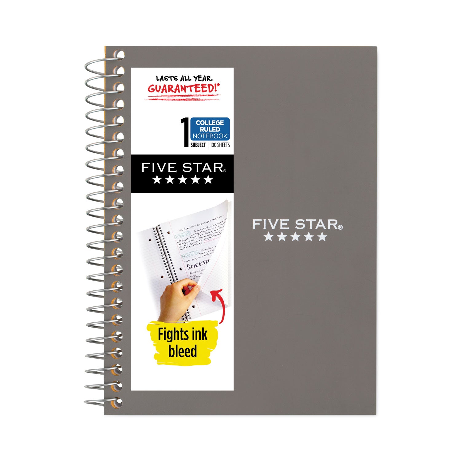 Wirebound Notebook with Two Pockets, 1-Subject, Medium/College Rule, Randomly Assorted Cover Color, (100) 7 x 4.38 Sheets -