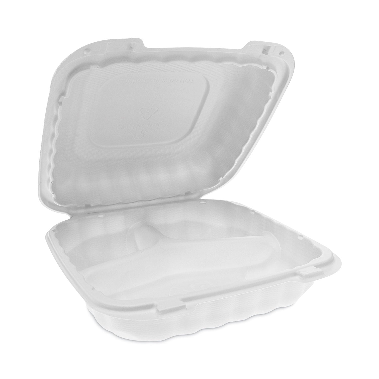 earthchoice-smartlock-microwavable-mfpp-hinged-lid-container-3-compartment-831-x-835-x-31-white-plastic-200-carton_pctycn808030000 - 1