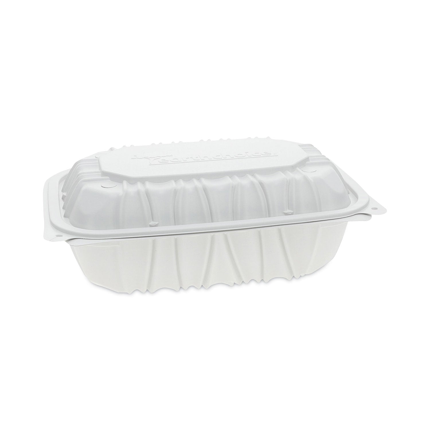 earthchoice-vented-microwavable-mfpp-hinged-lid-container-9-x-6-x-31-white-plastic-170-carton_pctycnw0205 - 1