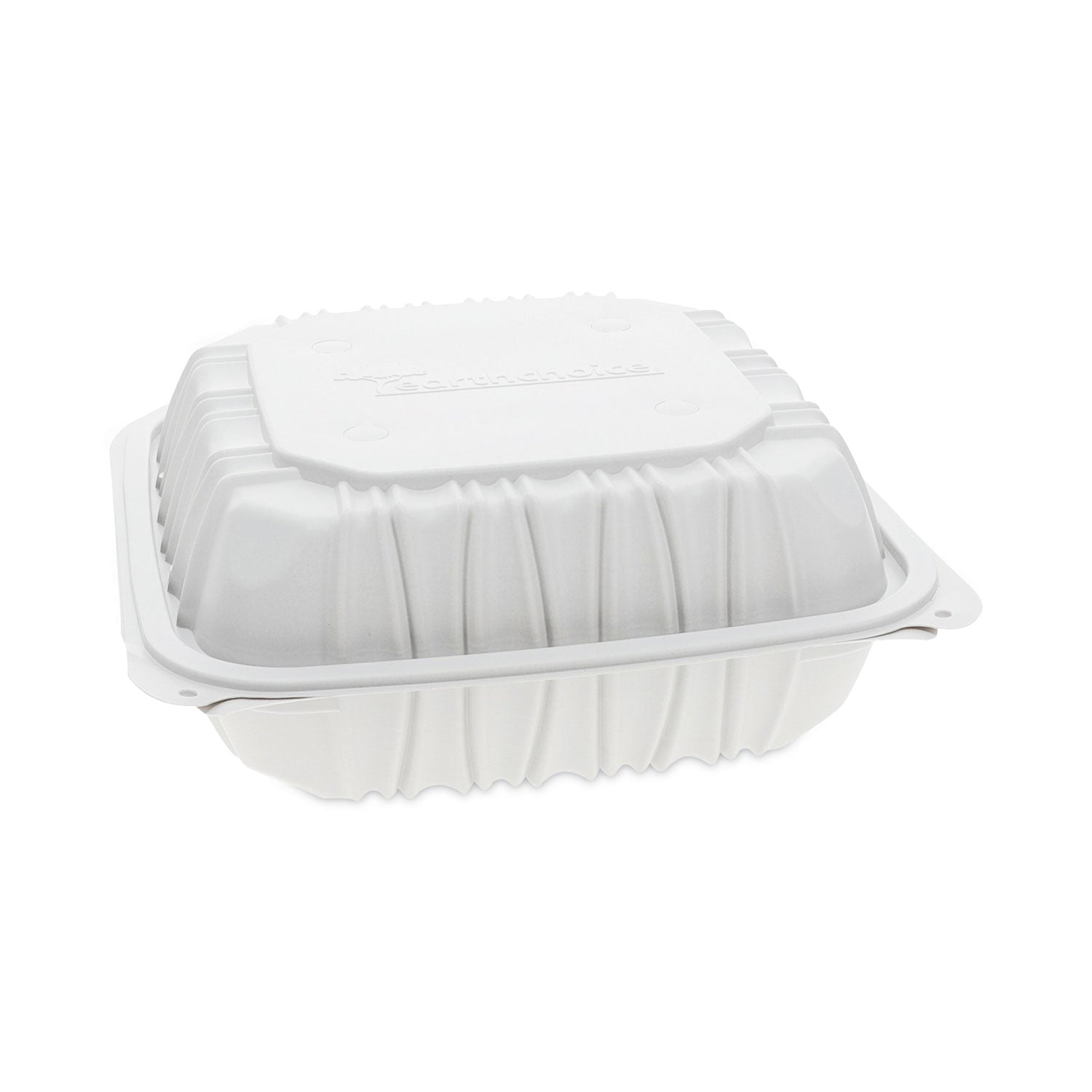 earthchoice-vented-microwavable-mfpp-hinged-lid-container-85-x-85-x-31-white-plastic-146-carton_pctycnw0851 - 1