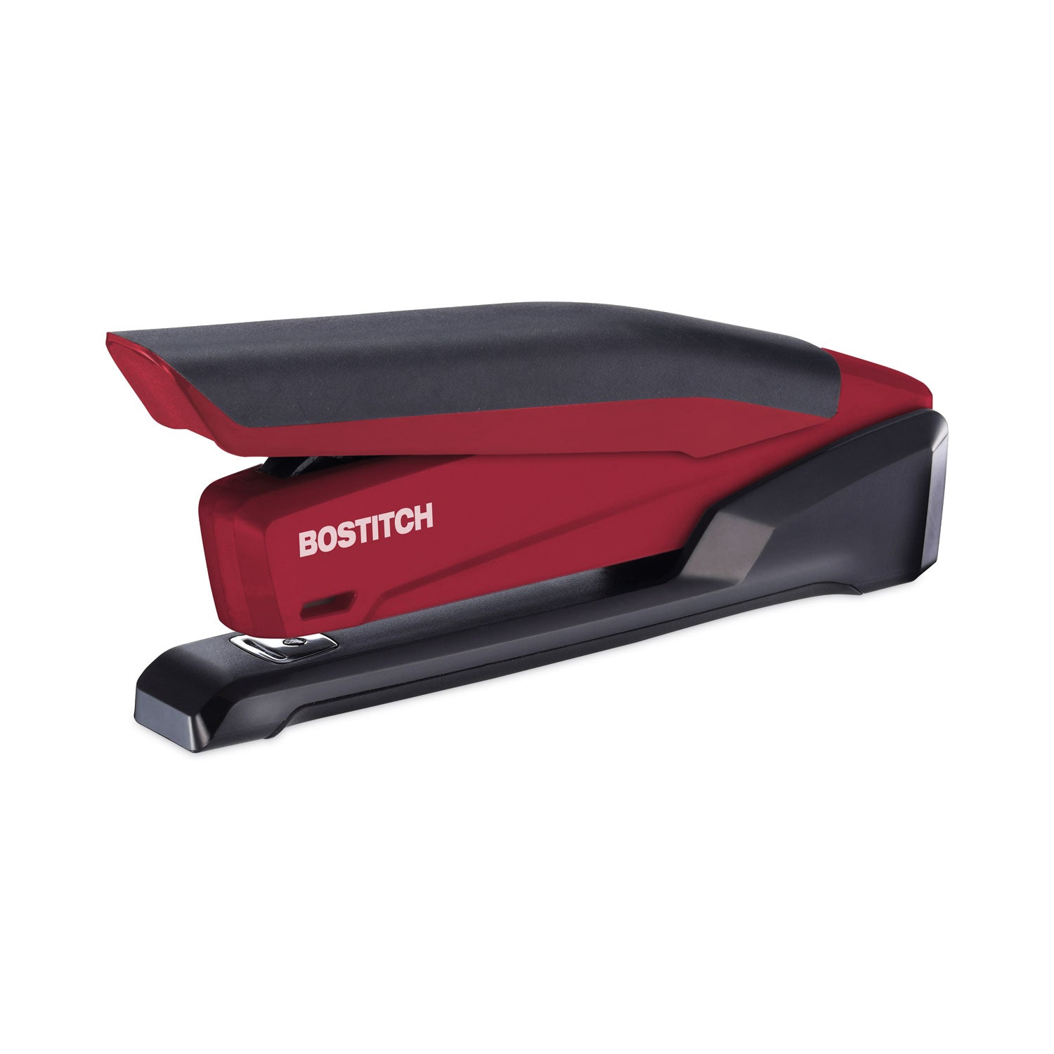 InPower One-Finger 3-in-1 Desktop Stapler with Antimicrobial Protection, 20-Sheet Capacity, Red/Black -