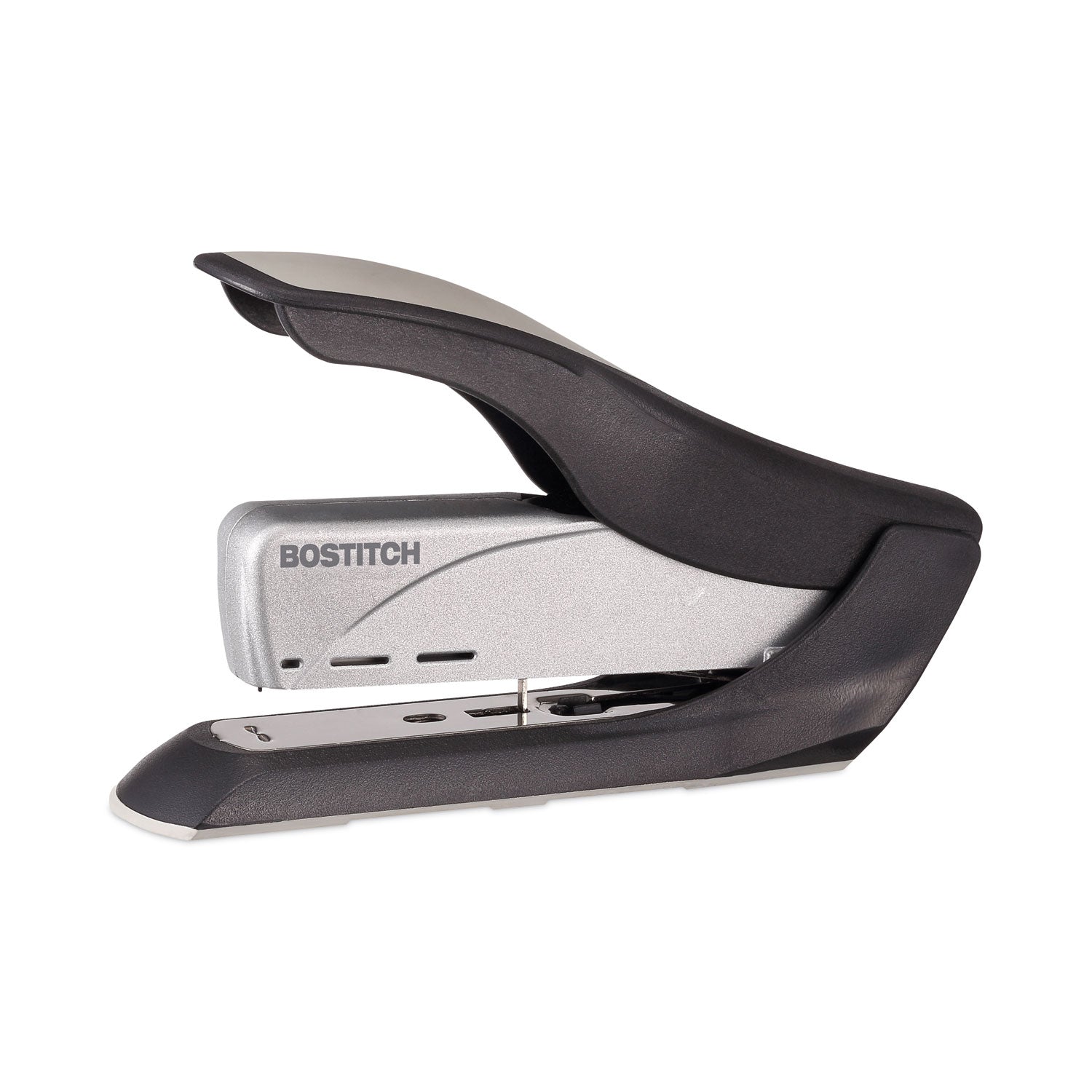 Spring-Powered Premium Heavy-Duty Stapler, 65-Sheet Capacity, Black/Silver -