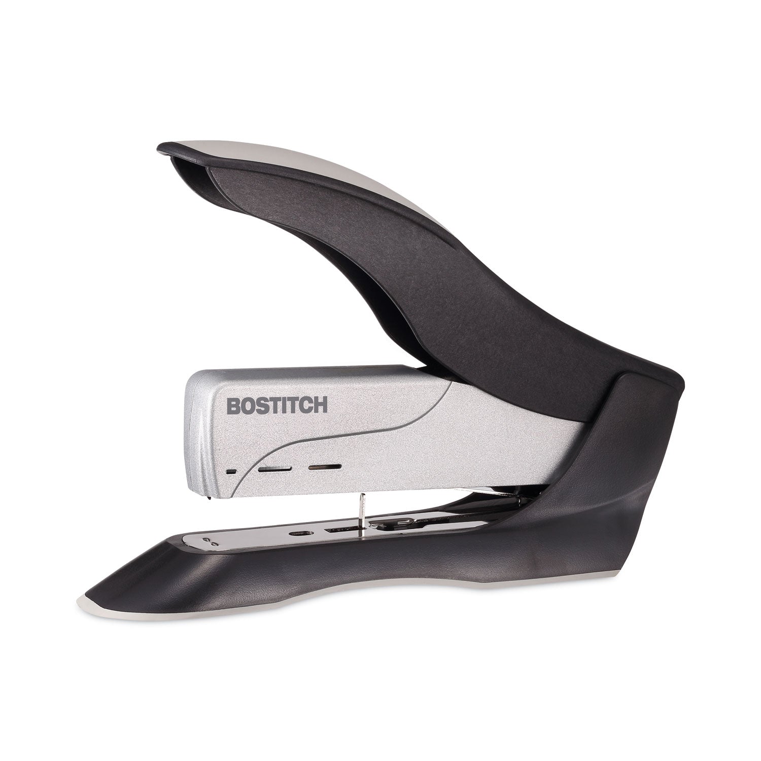 Spring-Powered Premium Heavy-Duty Stapler, 100-Sheet Capacity, Black/Silver -