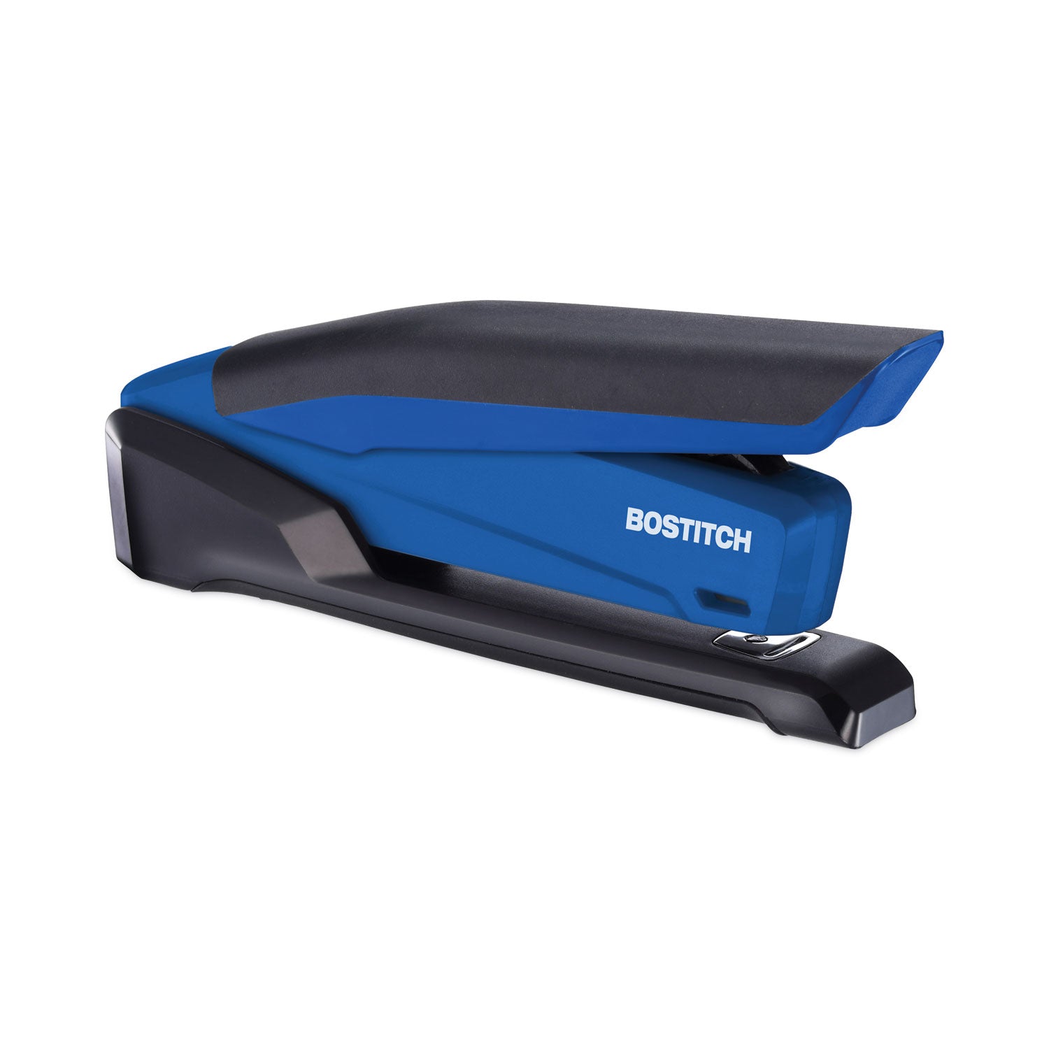 InPower One-Finger 3-in-1 Desktop Stapler with Antimicrobial Protection, 20-Sheet Capacity, Blue/Black -