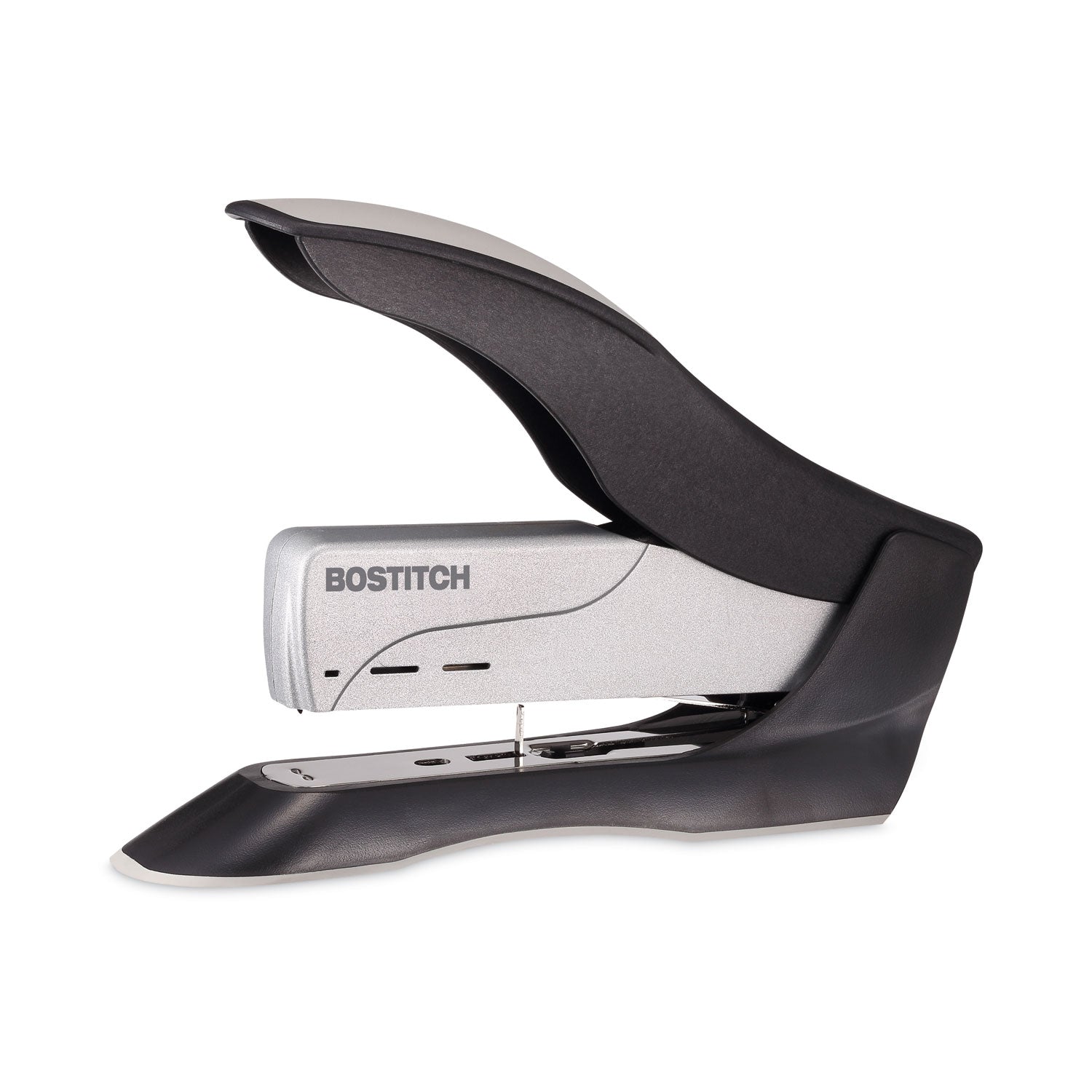Spring-Powered Premium Heavy-Duty Stapler, 100-Sheet Capacity, Black/Silver -