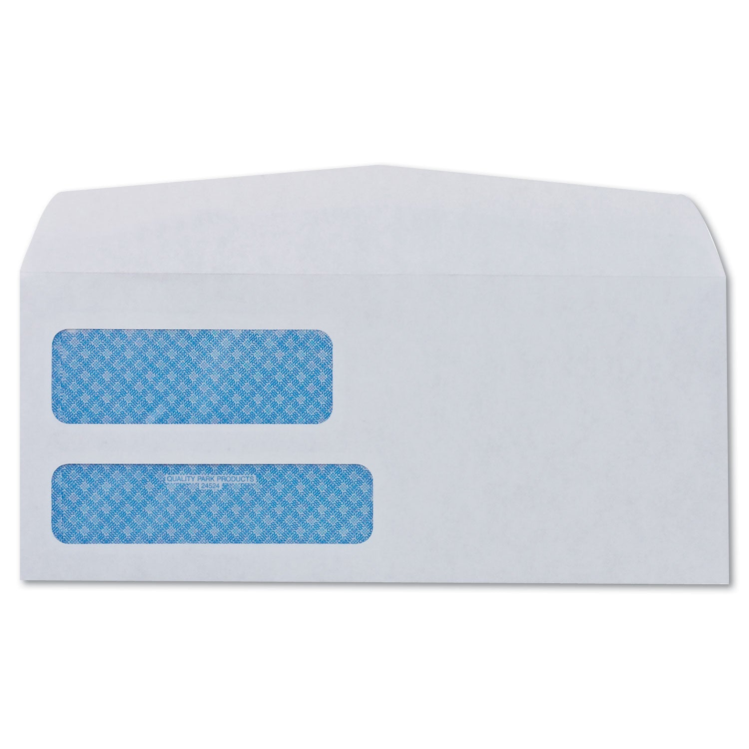 Double Window Security-Tinted Check Envelope, #8 5/8, Commercial Flap, Gummed Closure, 3.63 x 8.63, White, 500/Box -
