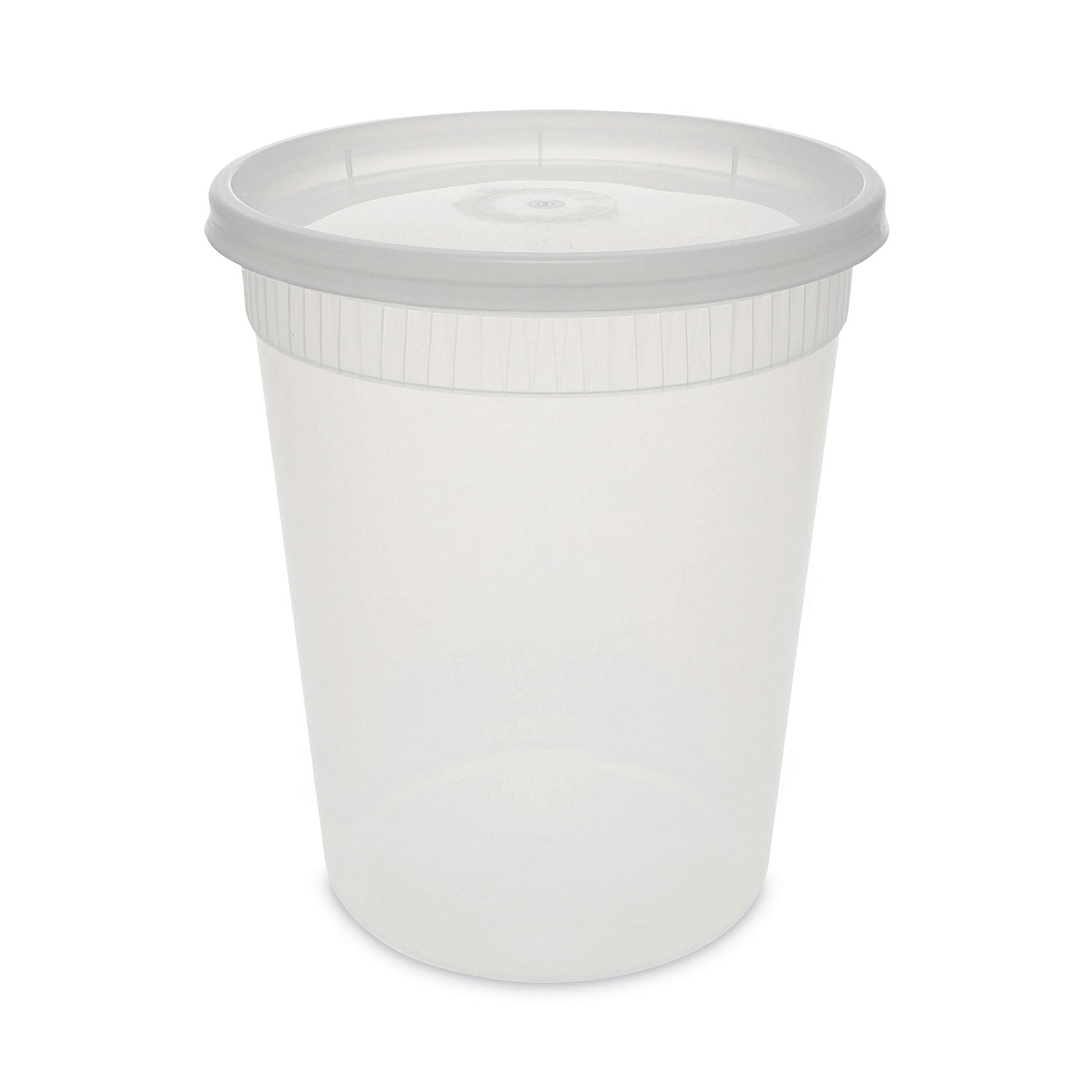 Newspring DELItainer Microwavable Container, 32 oz, 4 .55 Diameter x 5.55 h, Clear, Plastic, 240/Carton -