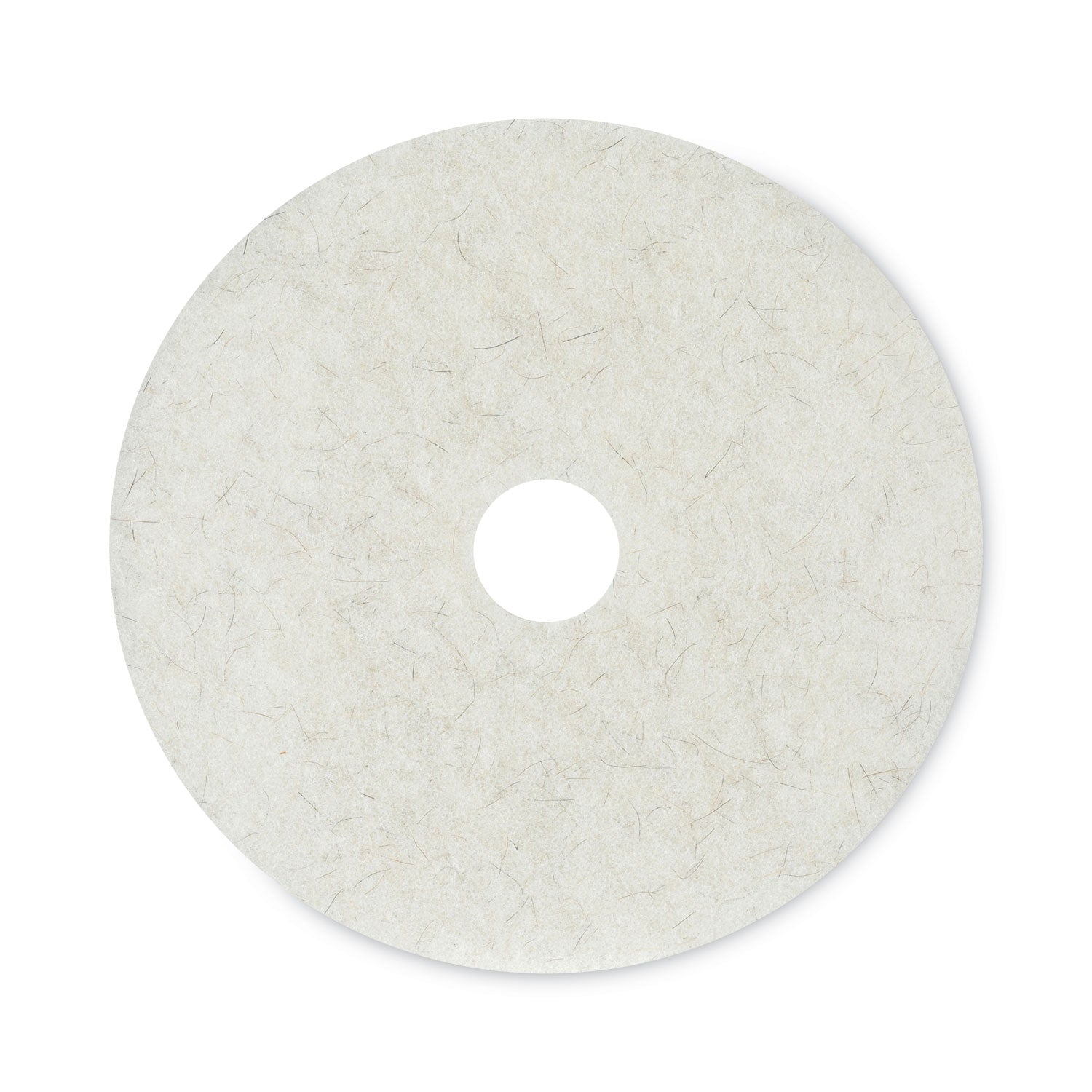 Natural Burnishing Floor Pads, 20" Diameter, White, 5/Carton -