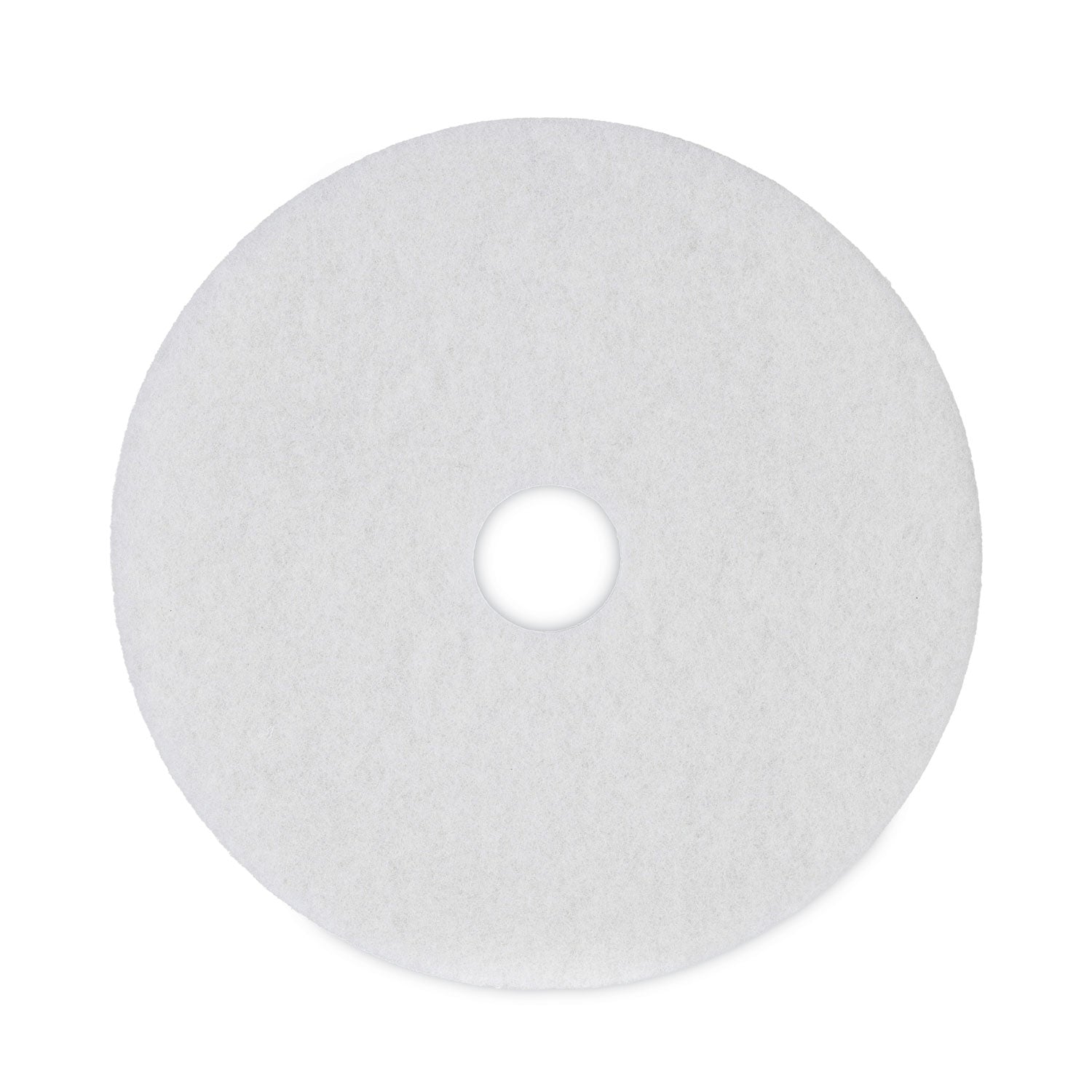 Polishing Floor Pads, 19" Diameter, White, 5/Carton -
