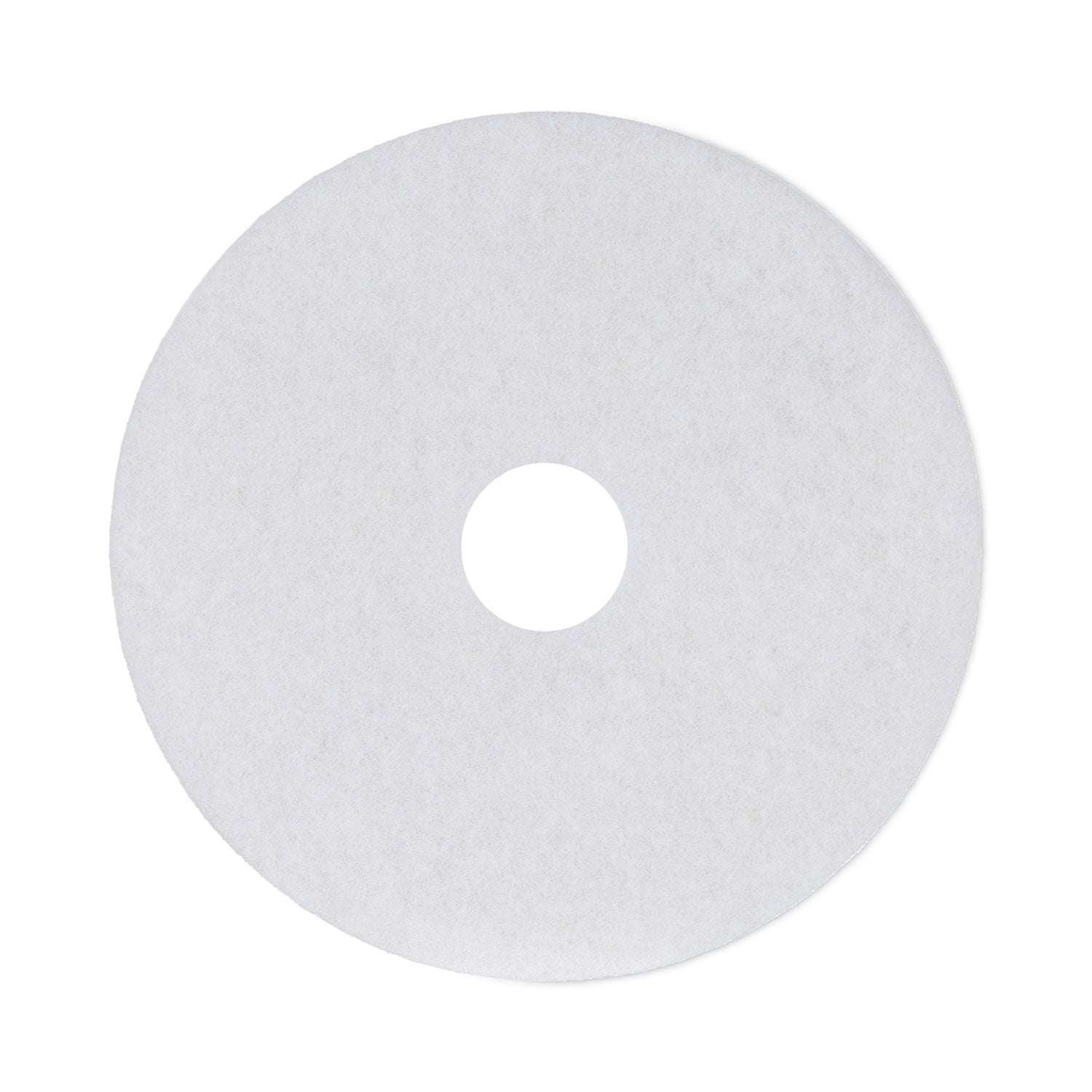 Polishing Floor Pads, 17" Diameter, White, 5/Carton -