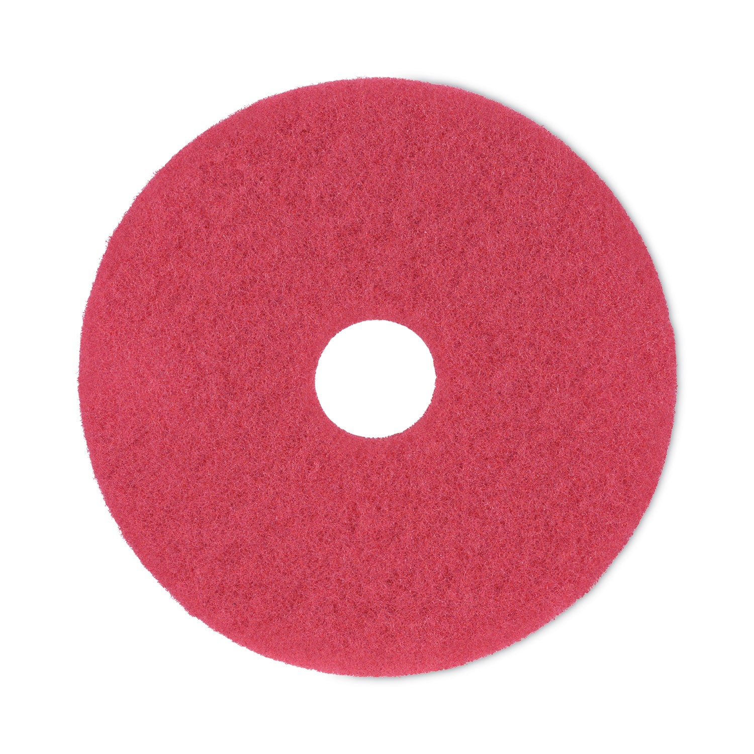 Buffing Floor Pads, 17" Diameter, Red, 5/Carton -