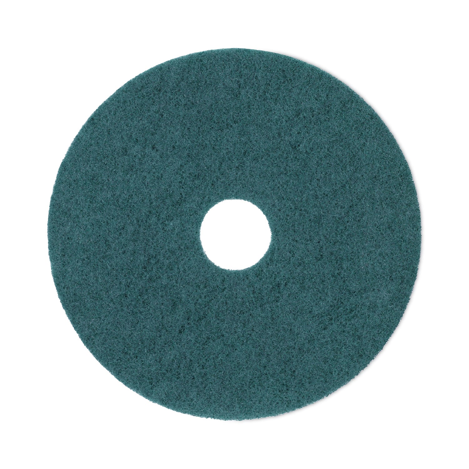 Heavy-Duty Scrubbing Floor Pads, 17" Diameter, Green, 5/Carton -
