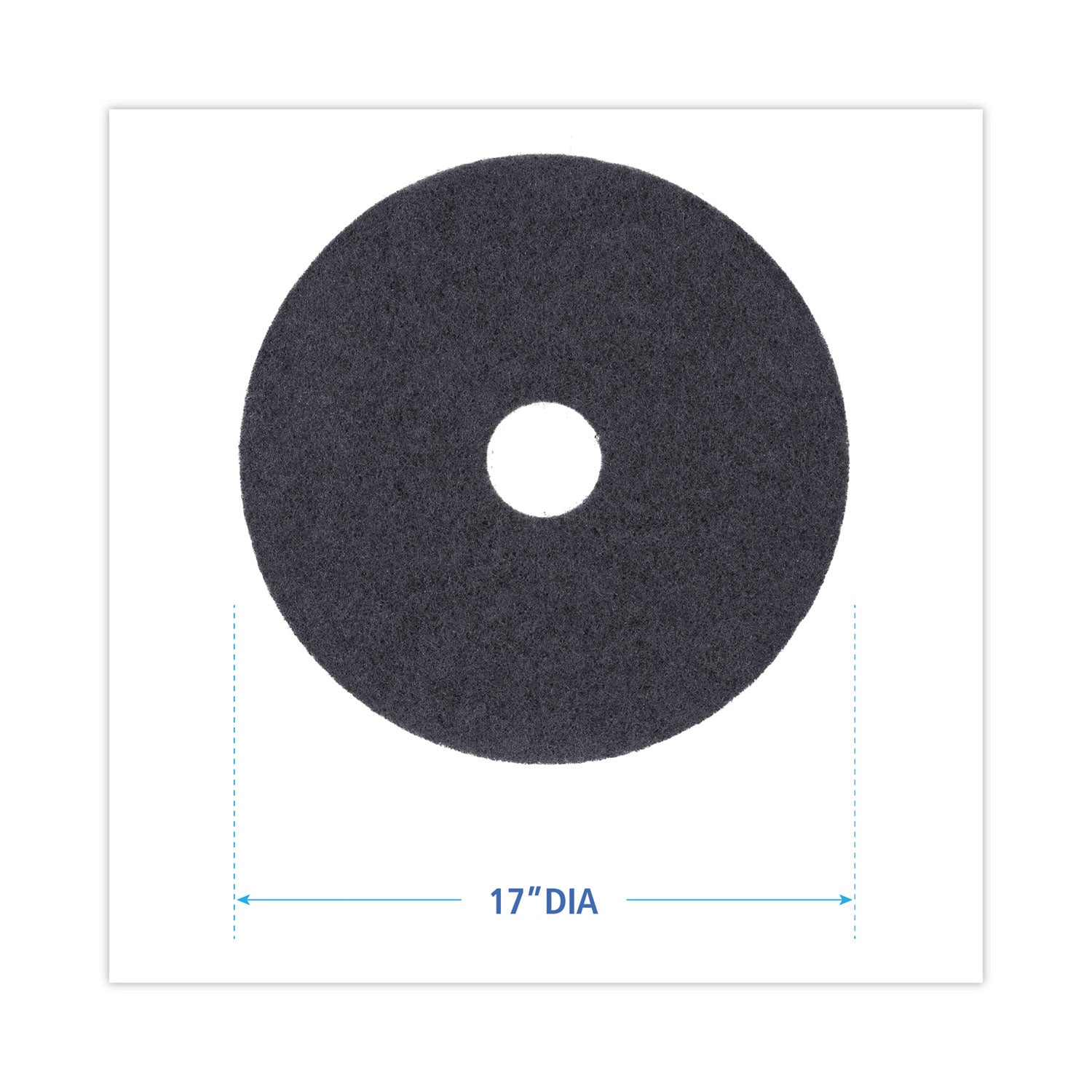 Stripping Floor Pads, 17" Diameter, Black, 5/Carton -