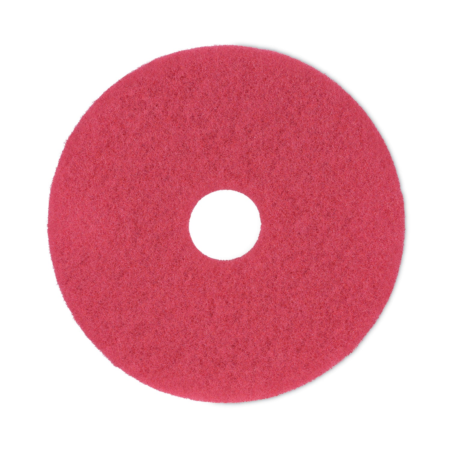 Buffing Floor Pads, 16" Diameter, Red, 5/Carton -