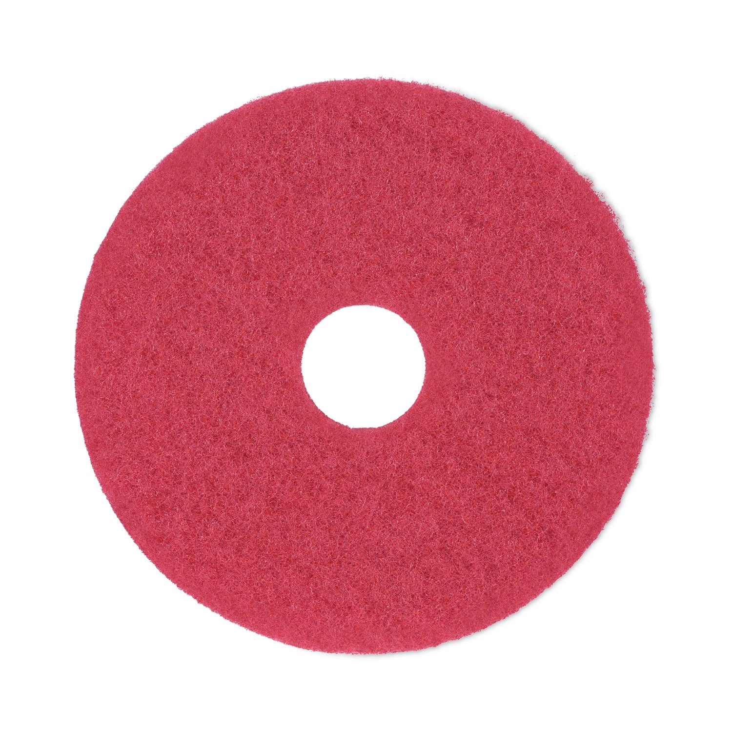 Buffing Floor Pads, 14" Diameter, Red, 5/Carton -