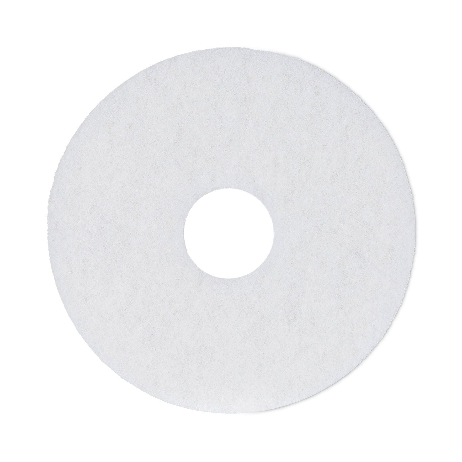 Polishing Floor Pads, 13" Diameter, White, 5/Carton -