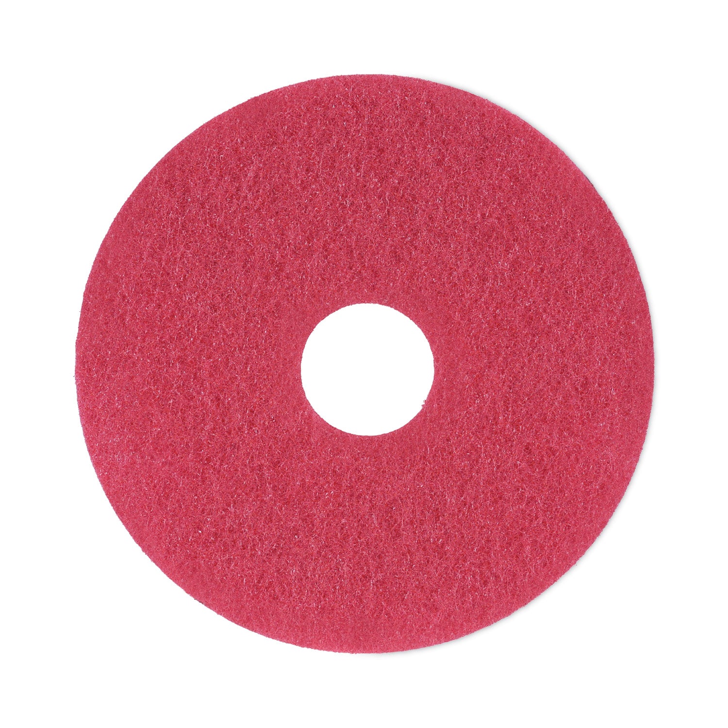 Buffing Floor Pads, 13" Diameter, Red, 5/Carton -