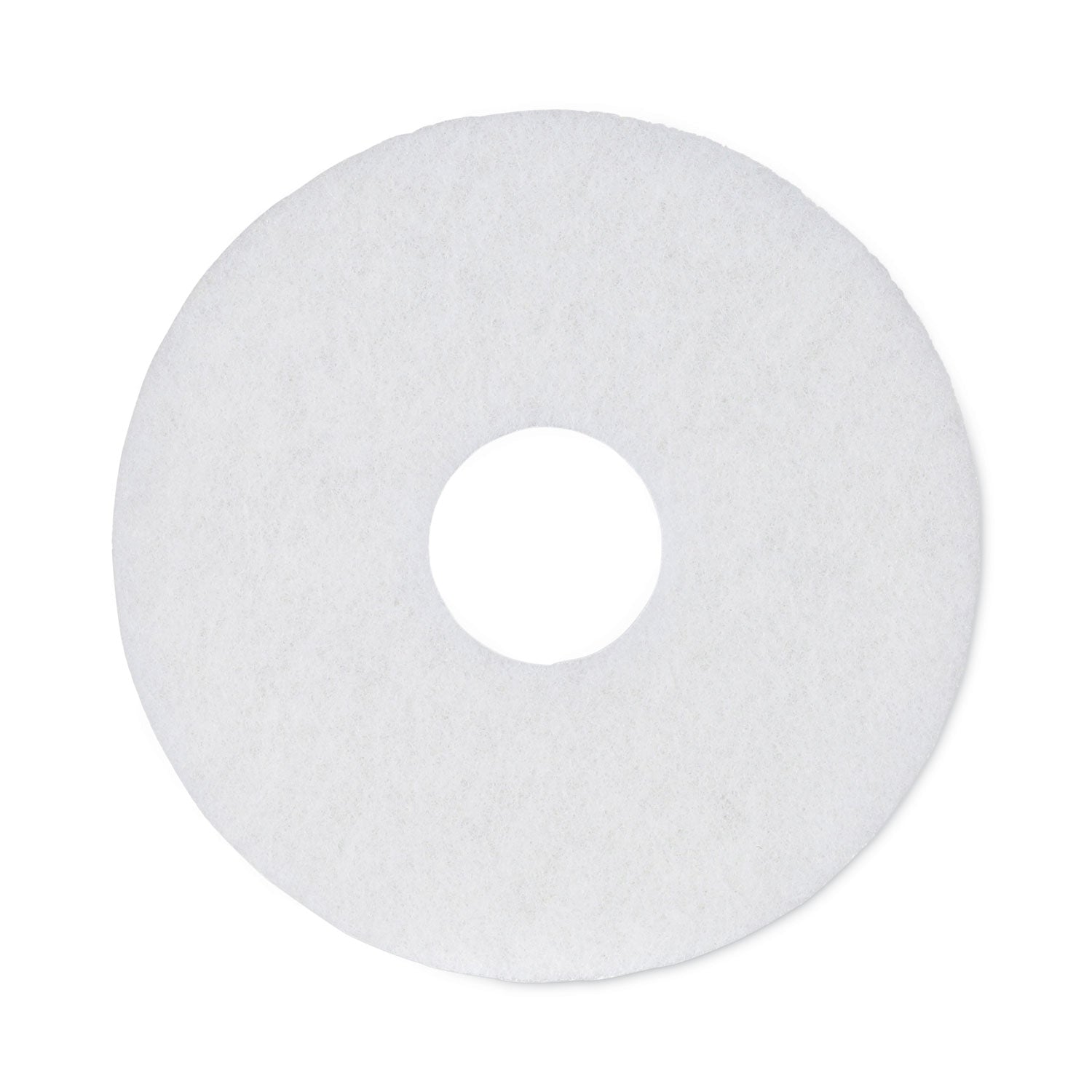 Polishing Floor Pads, 12" Diameter, White, 5/Carton -