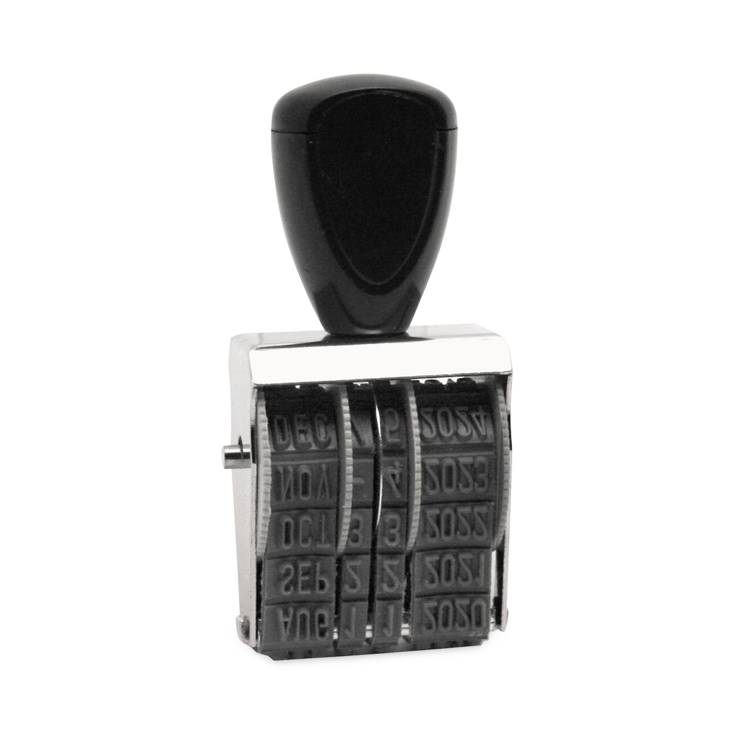 Rubber Date Stamp, Conventional, Type Size: 1 1/2, Impression Height: 0.16", Four Bands -