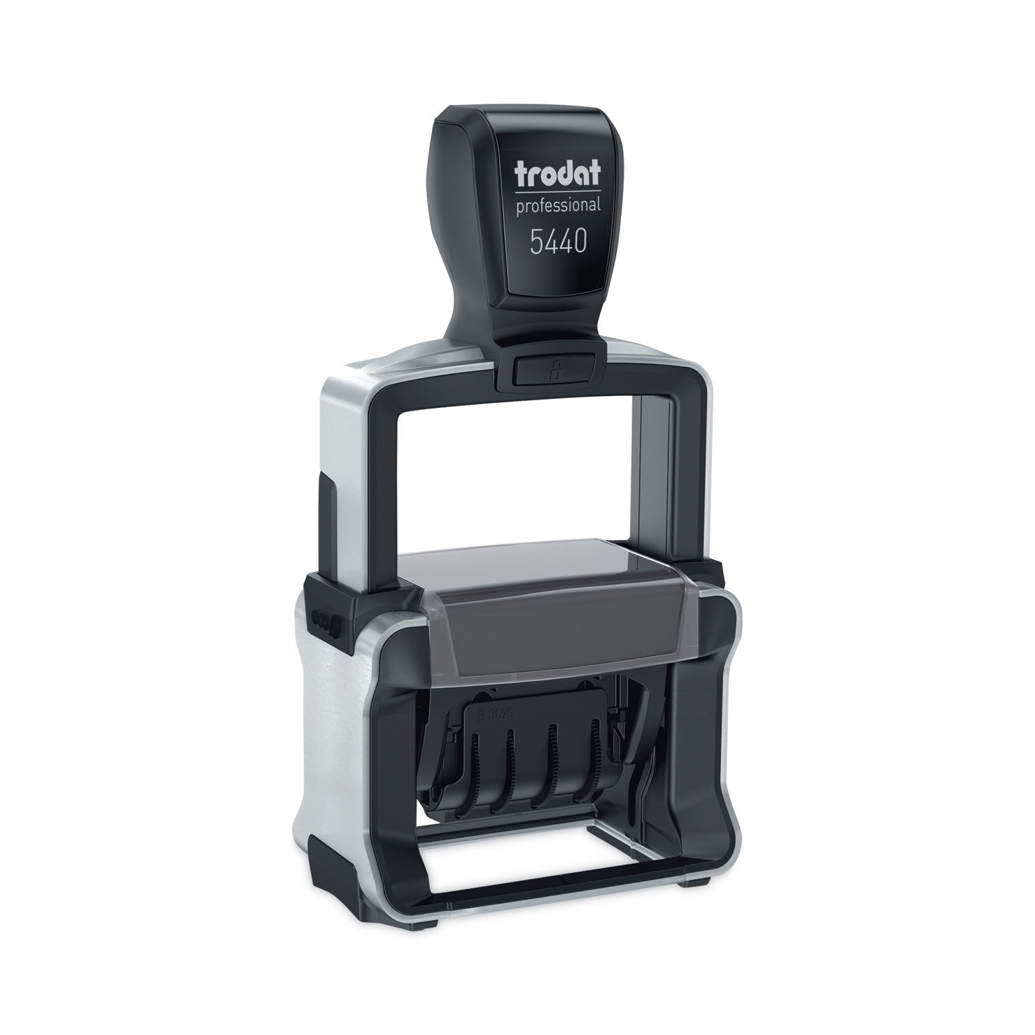Professional 5-in-1 Date Stamp, Self-Inking, 1 x 1.63, Blue/Red -