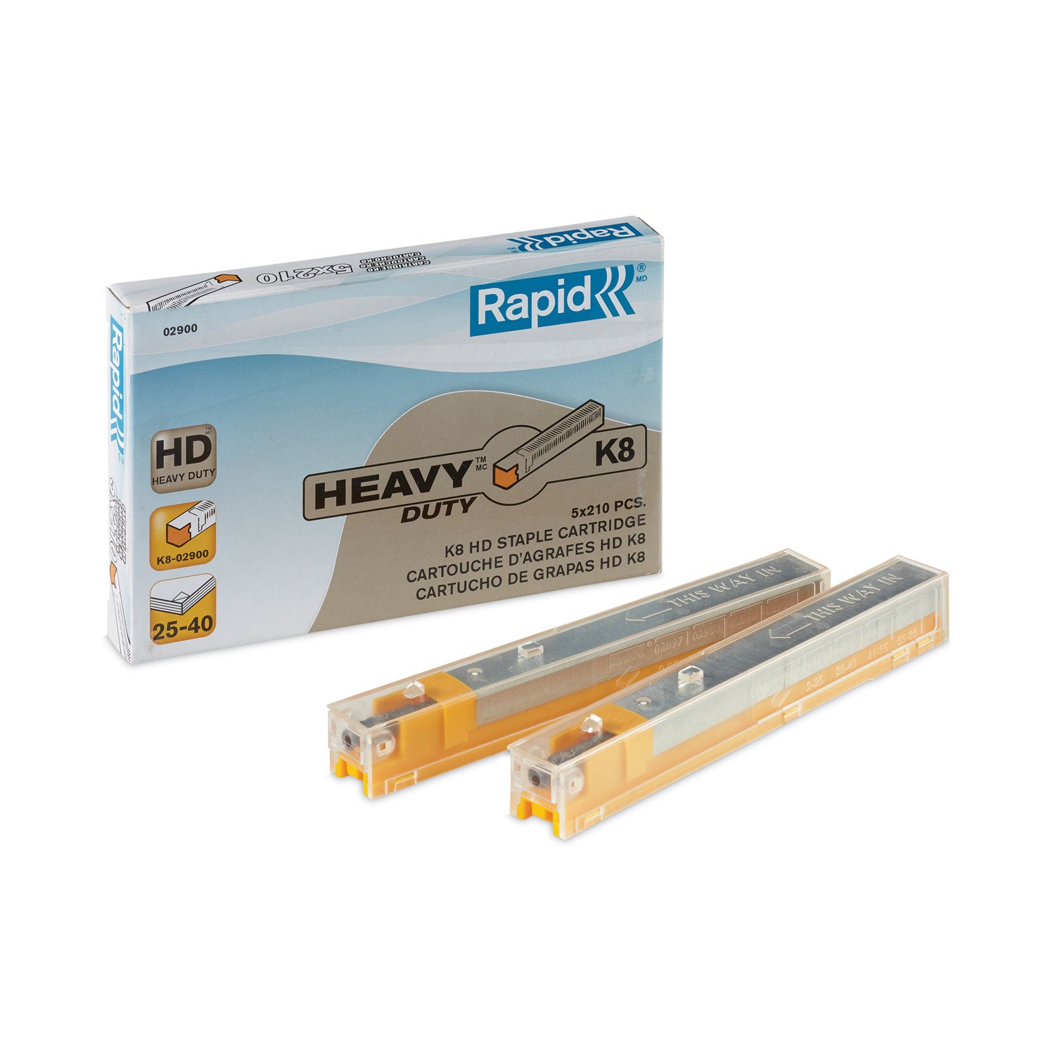Staple Cartridge, 0.31" Leg, 0.5" Crown, Steel, 210/Cartridge, 5 Cartridges/Pack, 1,050/Pack -