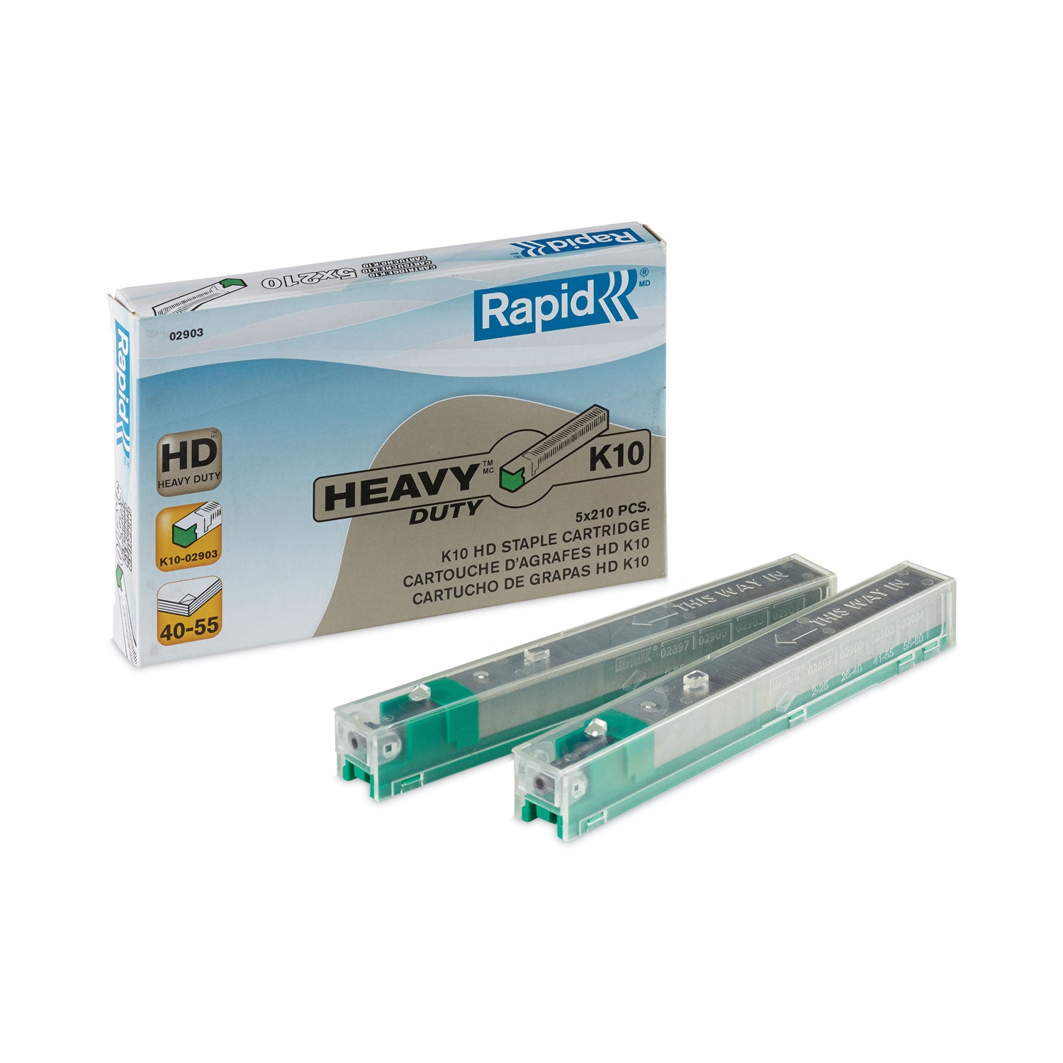 Staple Cartridge, 0.41" Leg, 0.5" Crown, Steel, 210/Cartridge, 5 Cartridges/Pack, 1,050/Pack -