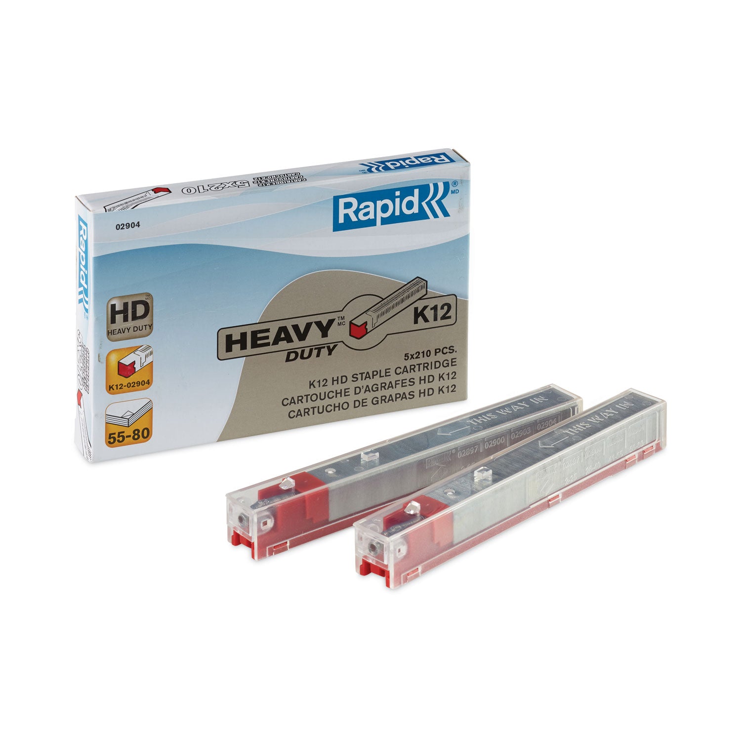 Staple Cartridge, 0.47" Leg, 0.5" Crown, Steel, 210/Cartridge, 5 Cartridges/Pack, 1,050/Pack -