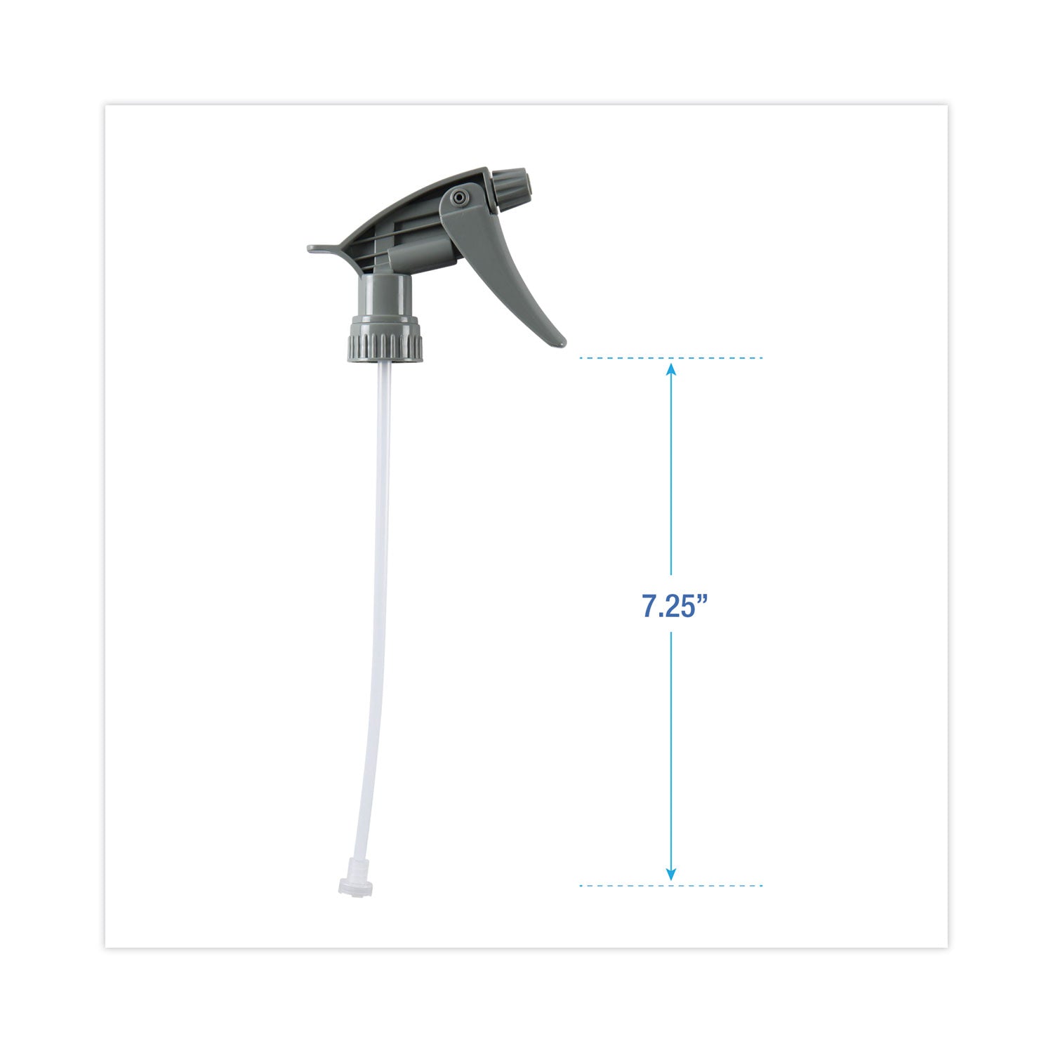Chemical-Resistant Trigger Sprayer 320CR, 7.25" Tube, Fits16 oz Bottles, Gray, 24/Carton -