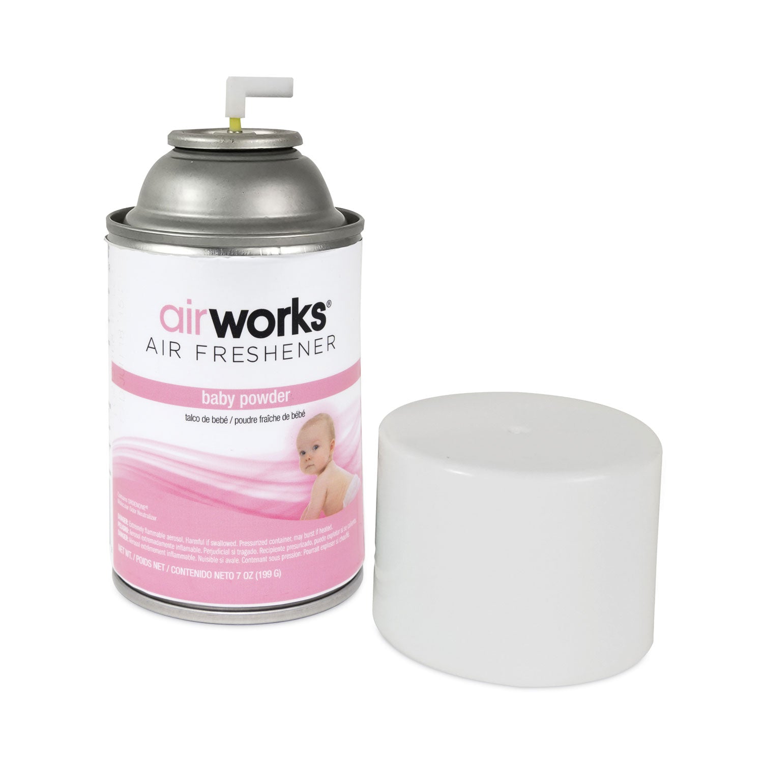Hospeco Health Gards Metered Aerosol Air Fresheners, Baby Powder - Aerosol - 6000 ft - 7 oz - Baby Powder - 30 Day - 12 / Carton - 2