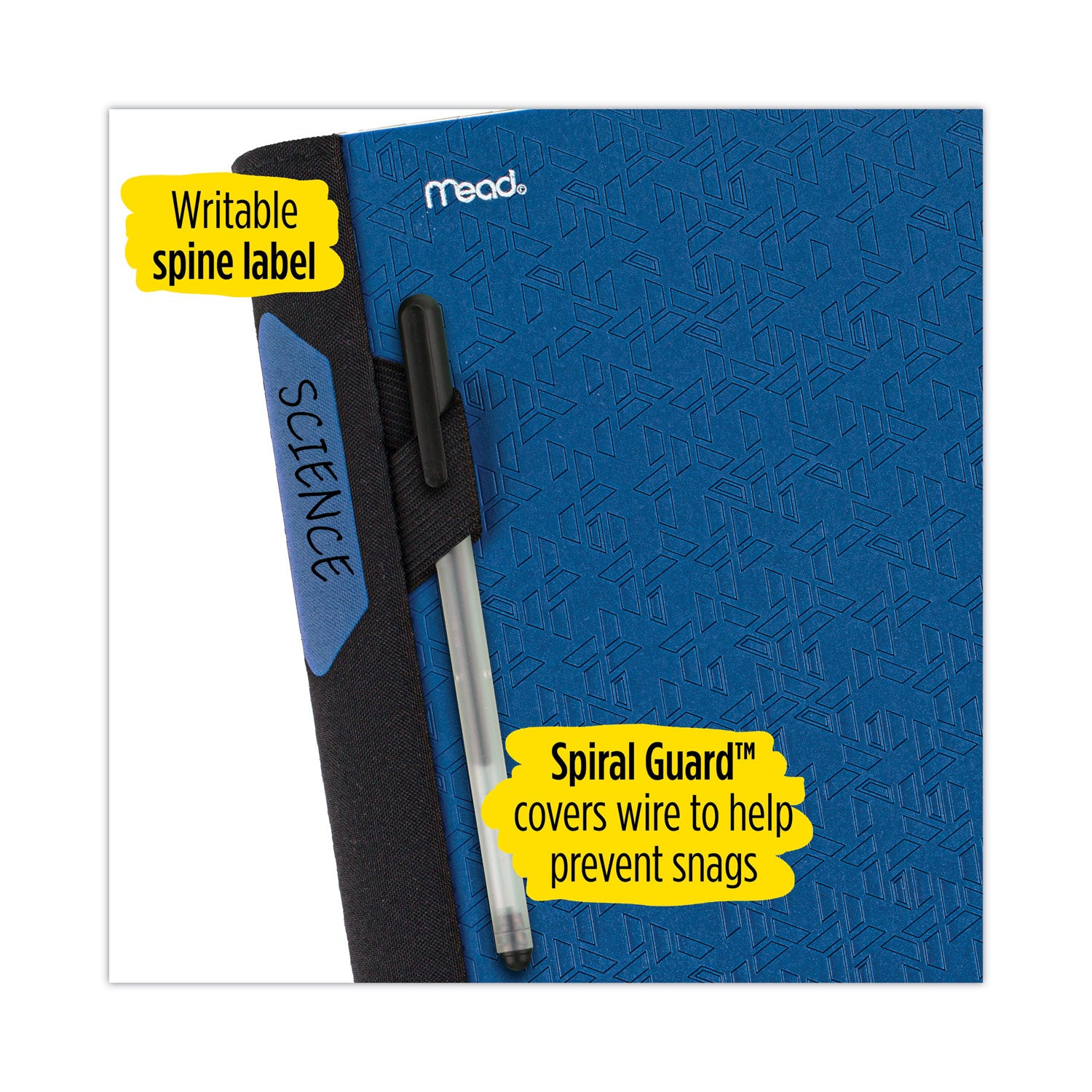 Advance Wirebound Notebook, Six Pockets, 3-Subject, Medium/College Rule, Randomly Assorted Cover Color, (150) 11 x 8.5 Sheets -