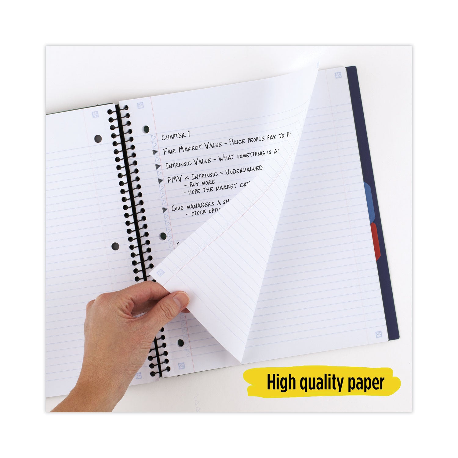 Advance Wirebound Notebook, Six Pockets, 3-Subject, Medium/College Rule, Randomly Assorted Cover Color, (150) 11 x 8.5 Sheets -