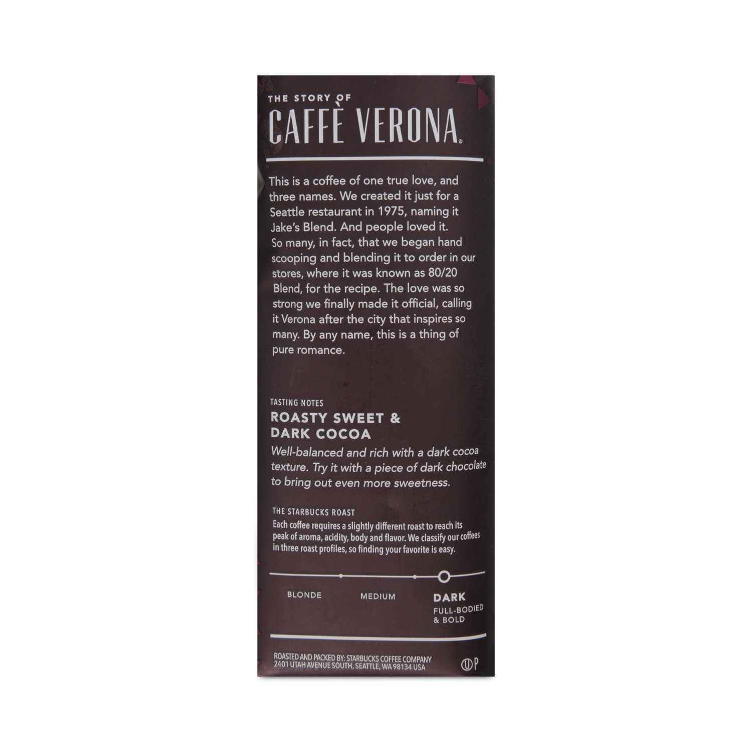 Coffee, Caffe Verona, Ground, 1lb Bag -
