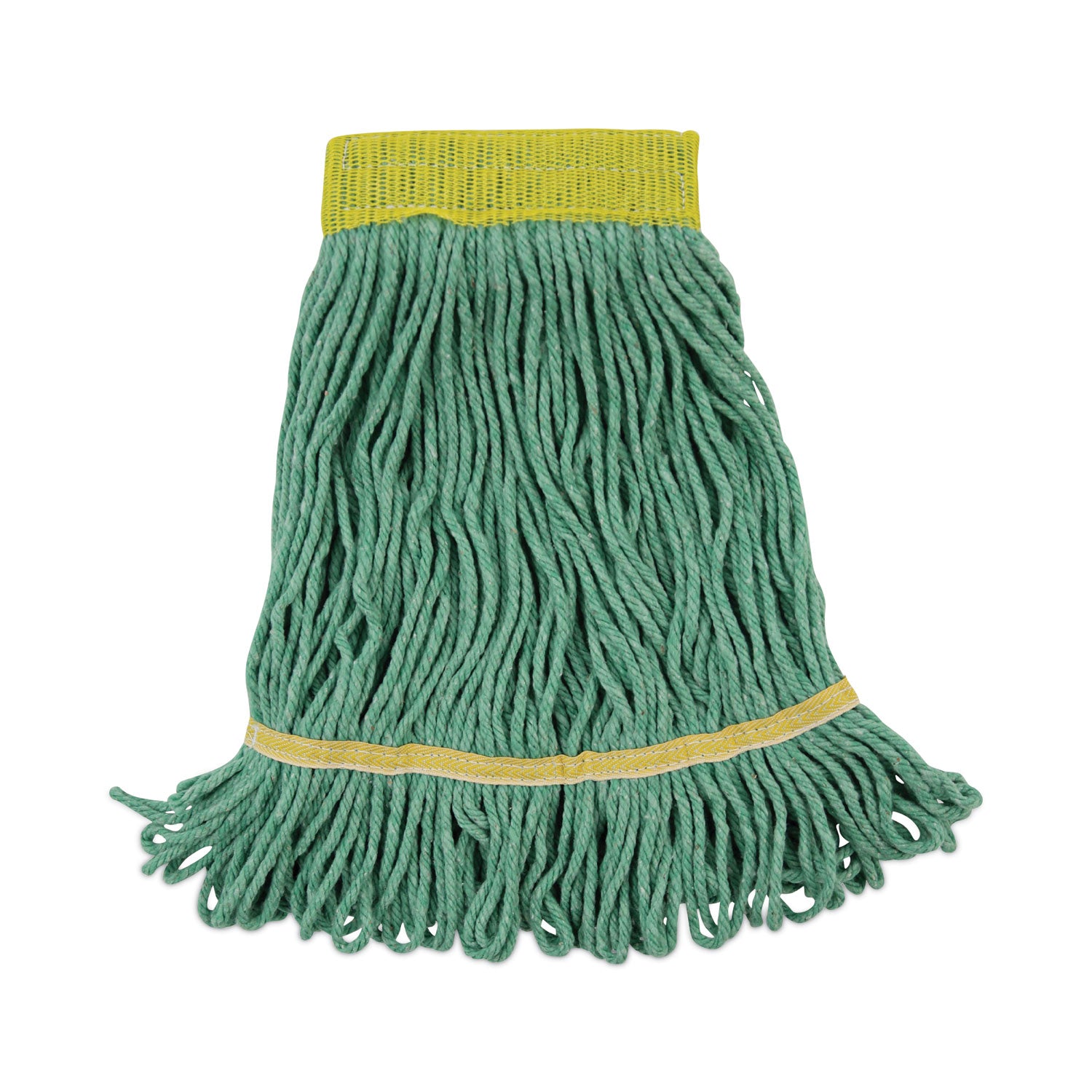 Super Loop Wet Mop Head, Cotton/Synthetic Fiber, 5" Headband, Small Size, Green, 12/Carton -