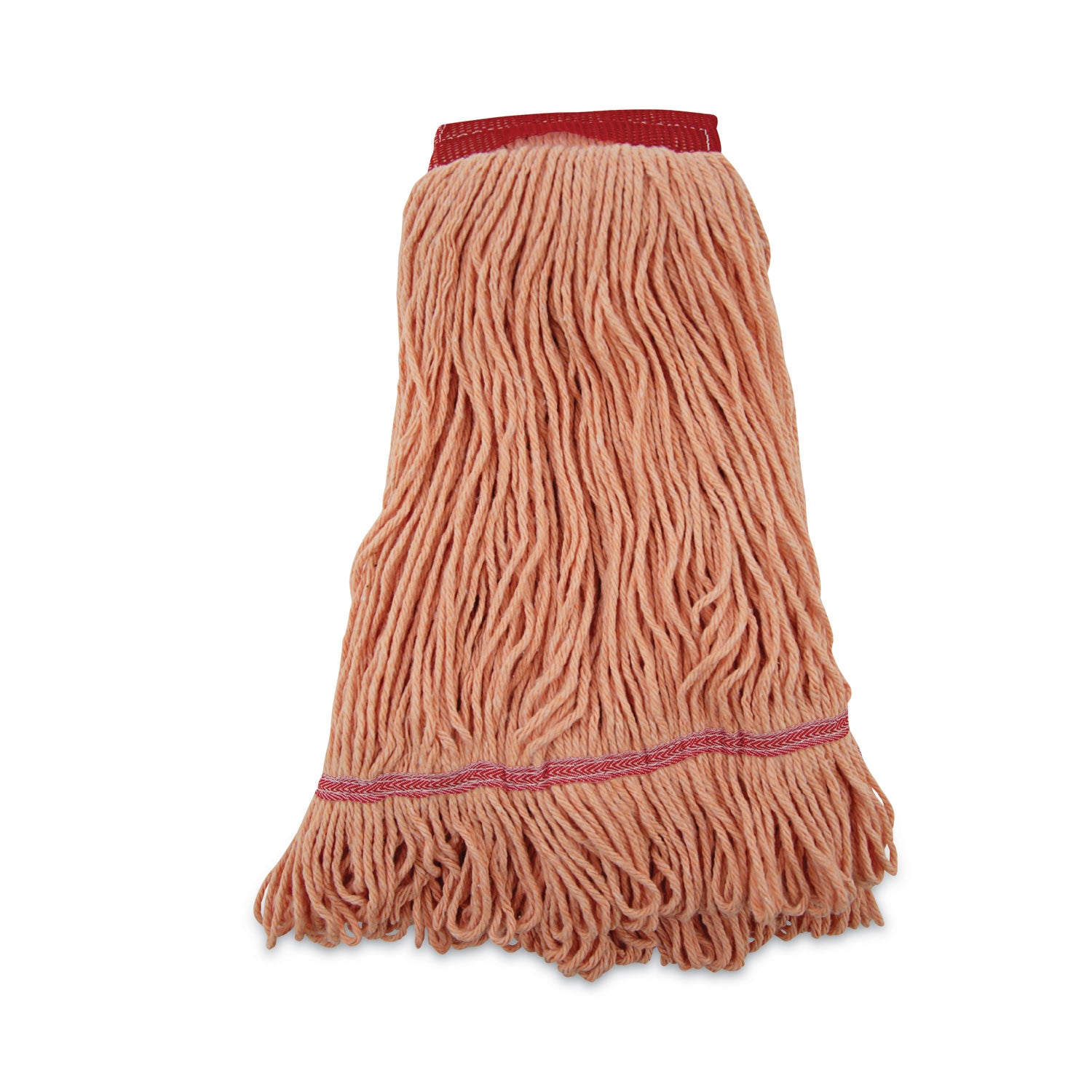 Super Loop Wet Mop Head, Cotton/Synthetic Fiber, 5" Headband, Large Size, Orange, 12/Carton -