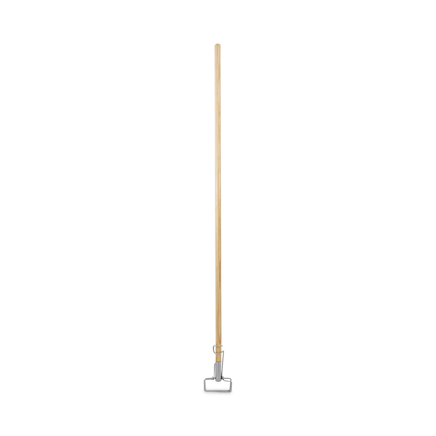 Spring Grip Metal Head Mop Handle for Most Mop Heads, Wood, 60", Natural -