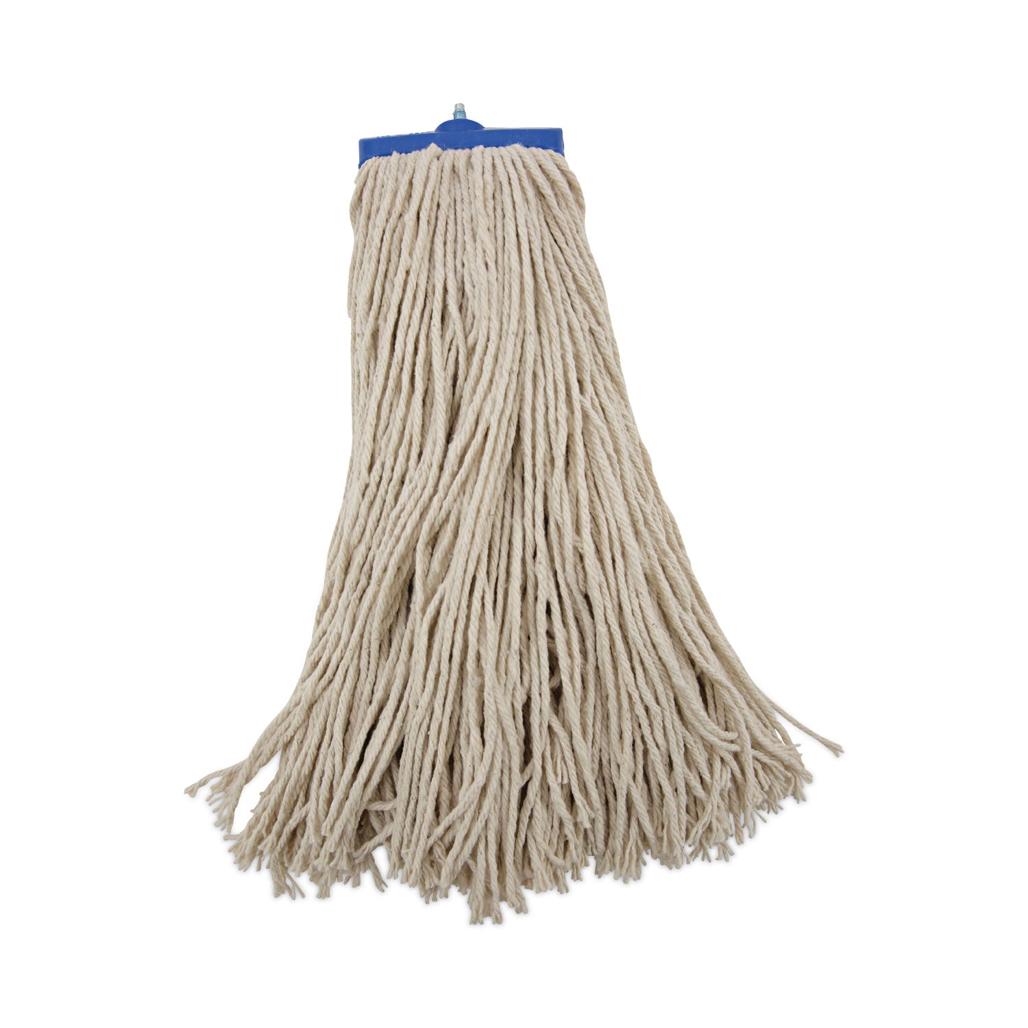 Mop Head, Economical Lie-Flat Head, Cotton Fiber, 20 oz, White, 12/Carton -