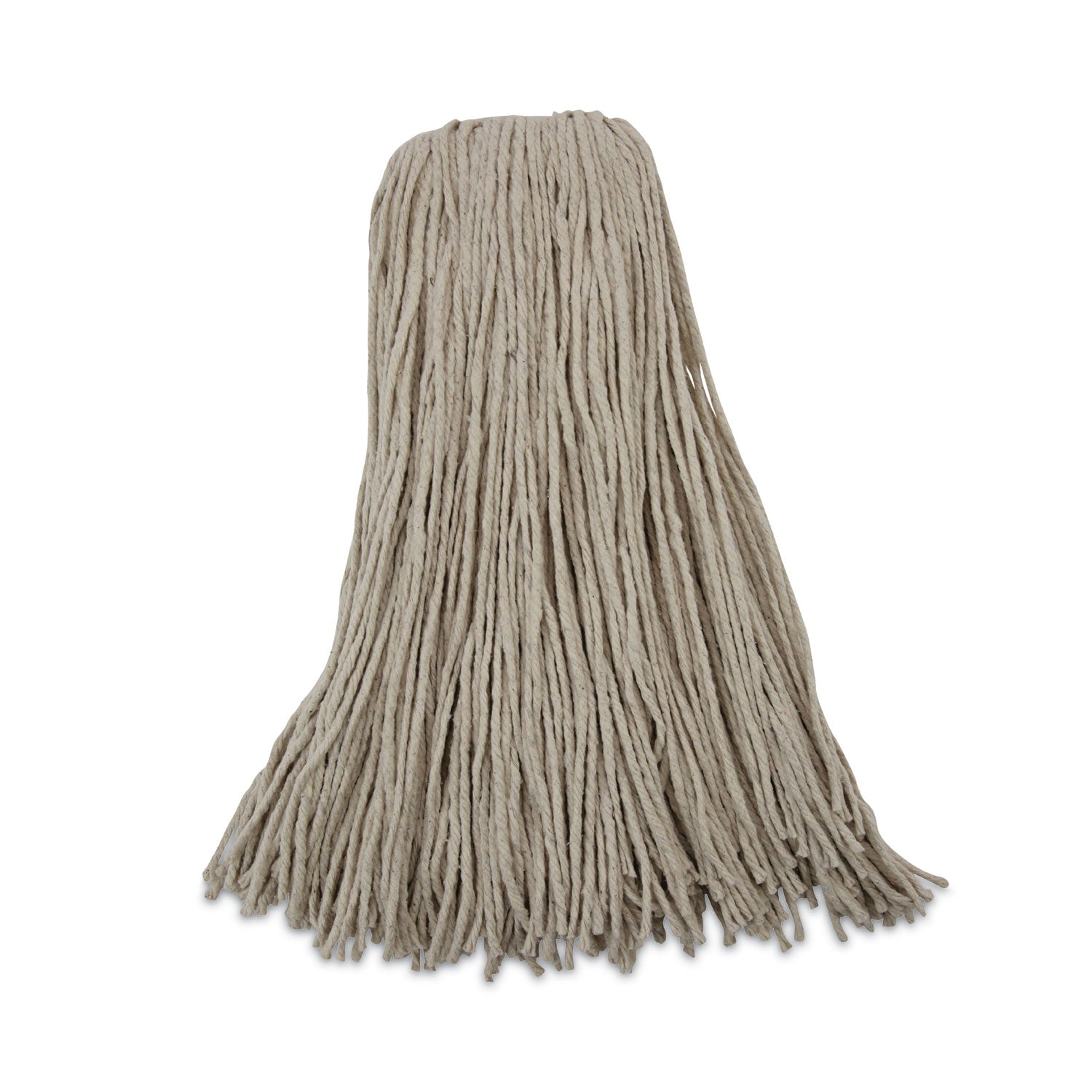 Mop Head, Economical Lie-Flat Head, Cotton Fiber, 32oz, White, 12/Carton -