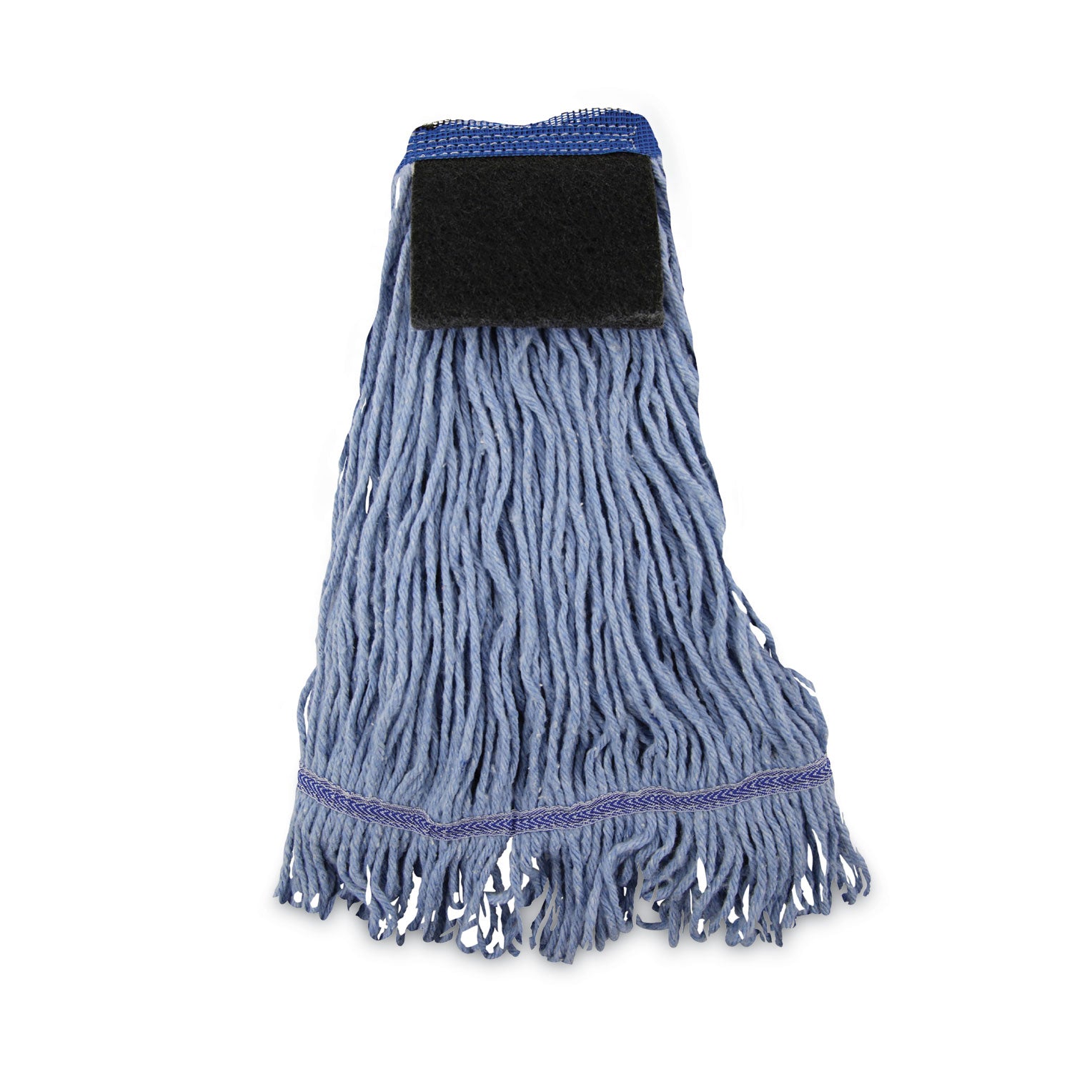 Mop Head, Loop-End, Cotton With Scrub Pad, Medium, 12/Carton -