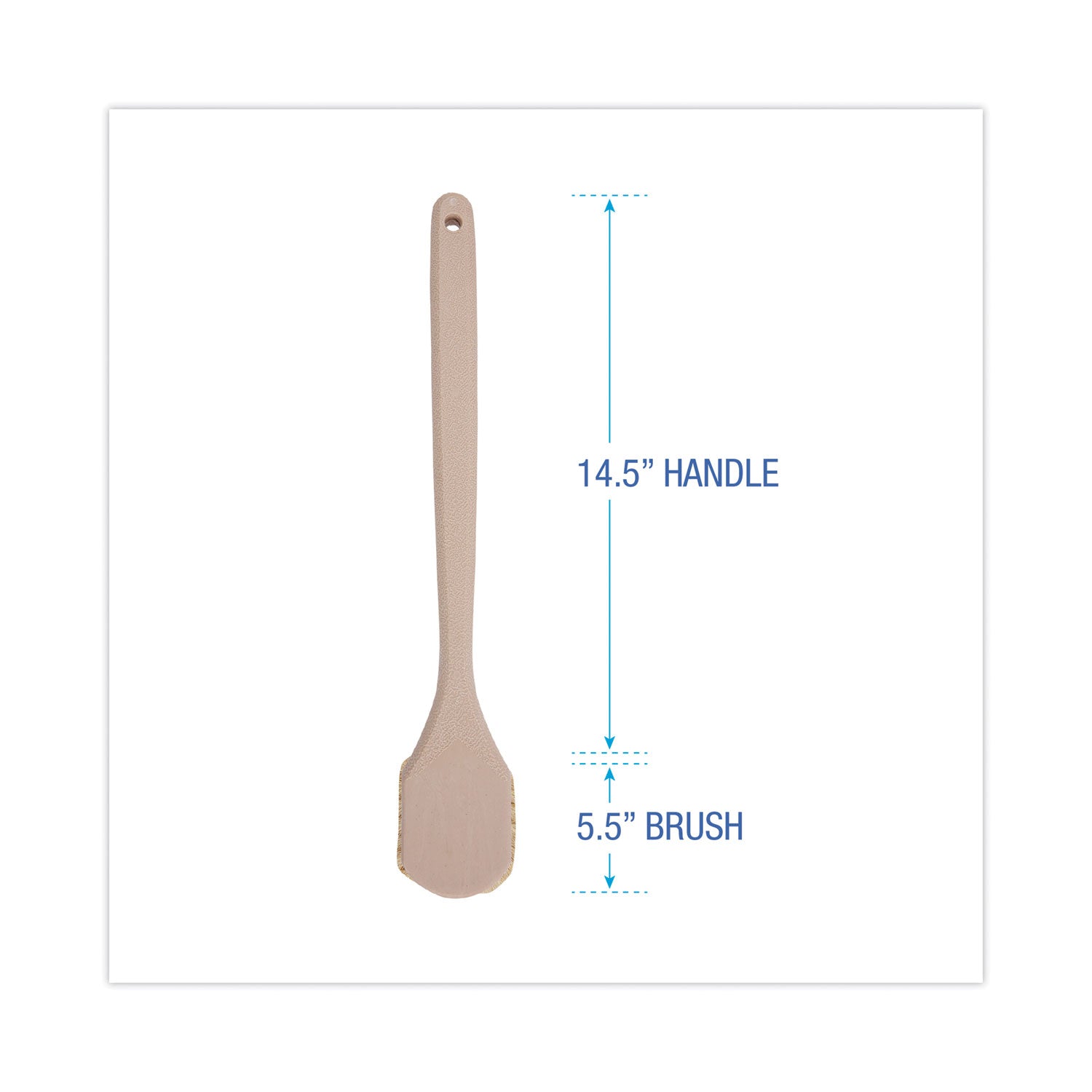 Utility Brush, Cream Tampico Bristles, 5.5" Brush, 14.5" Tan Plastic Handle -