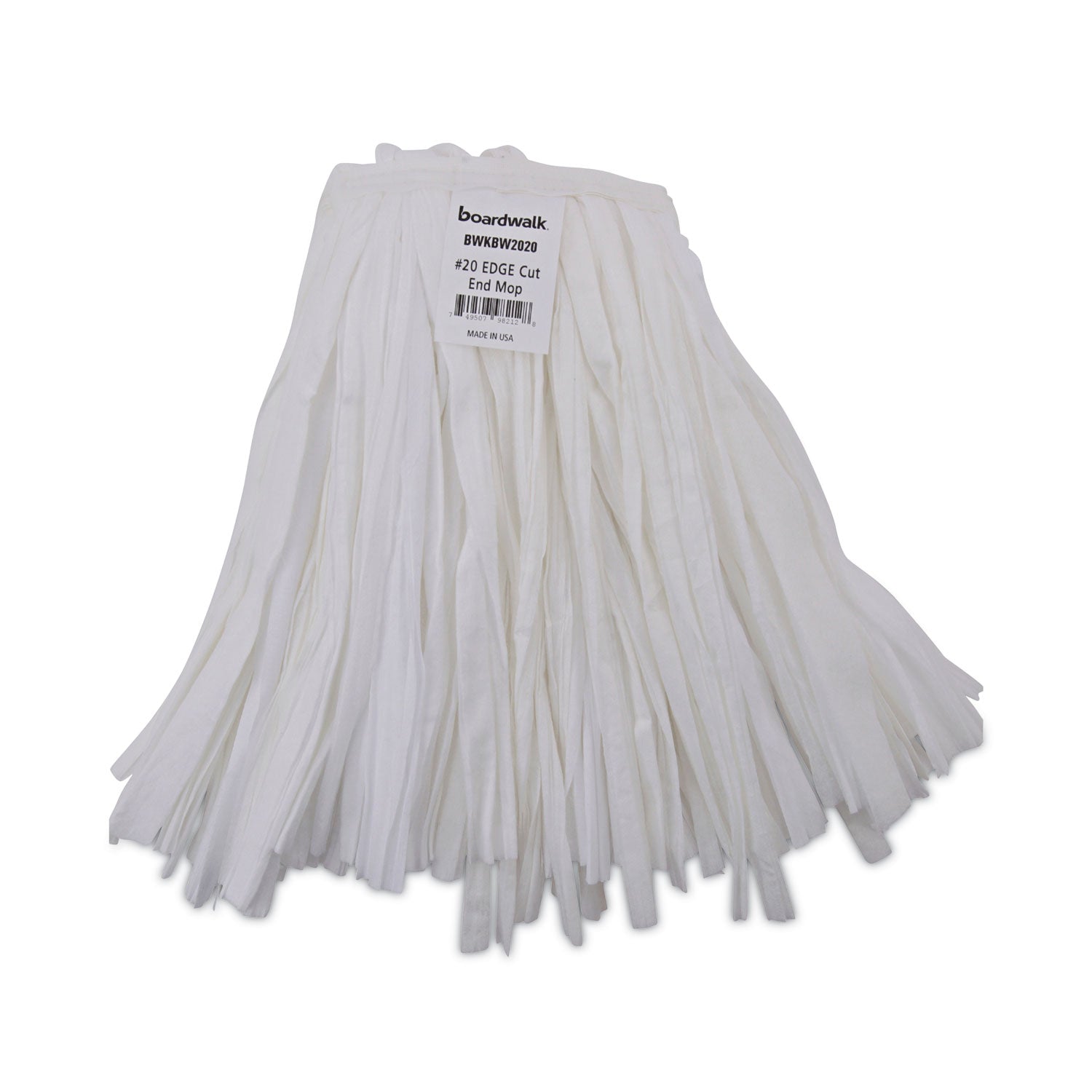 Nonwoven Cut End Edge Mop, Rayon/Polyester, #20, White, 12/Carton -