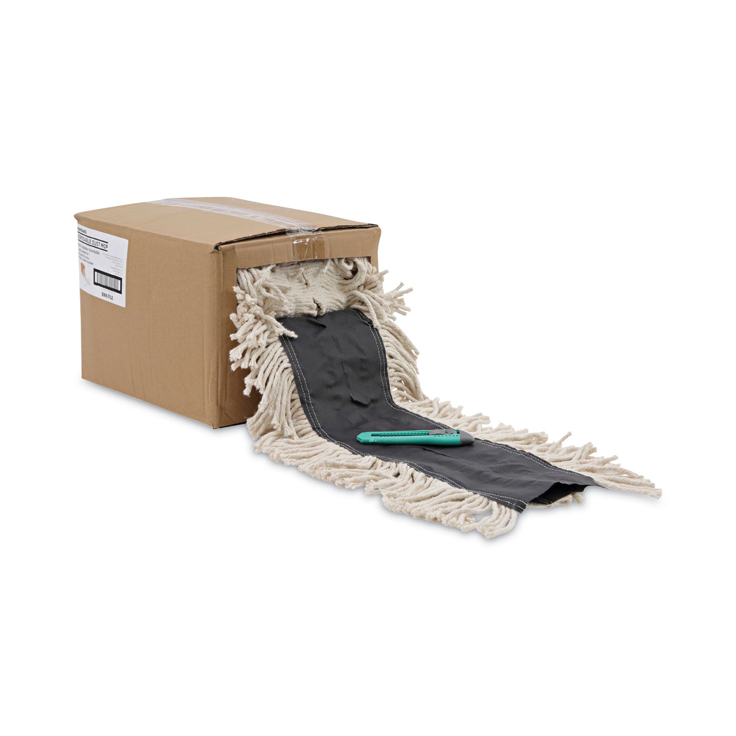 Flash Forty Disposable Dustmop, Cotton, 5", Natural -