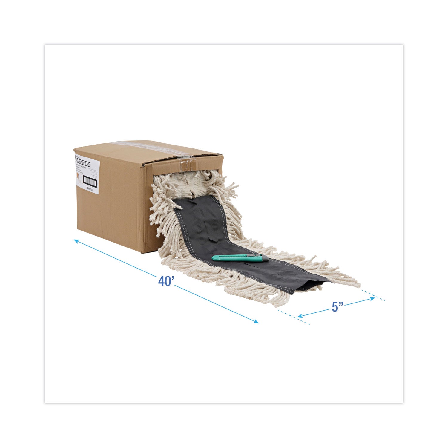 Flash Forty Disposable Dustmop, Cotton, 5", Natural -
