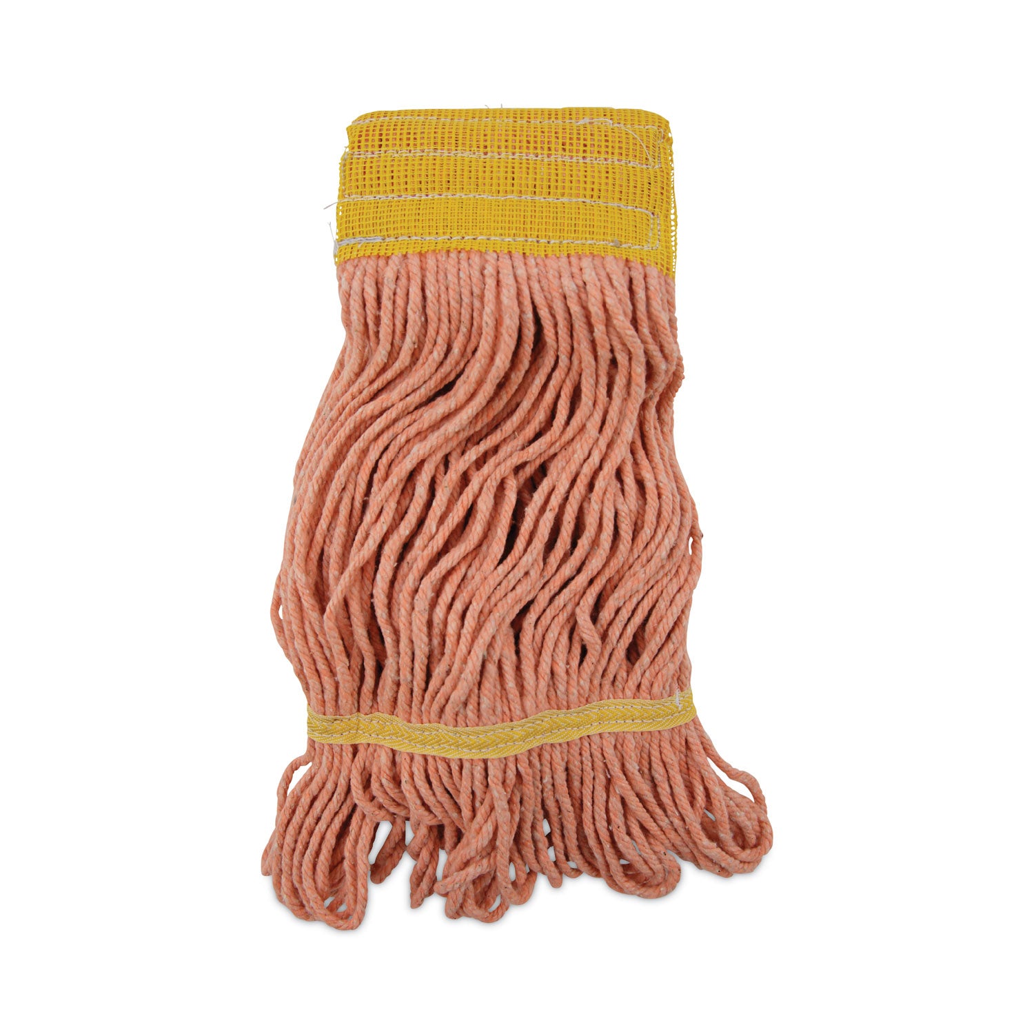 Super Loop Wet Mop Head, Cotton/Synthetic Fiber, 5" Headband, Small Size, Orange, 12/Carton -