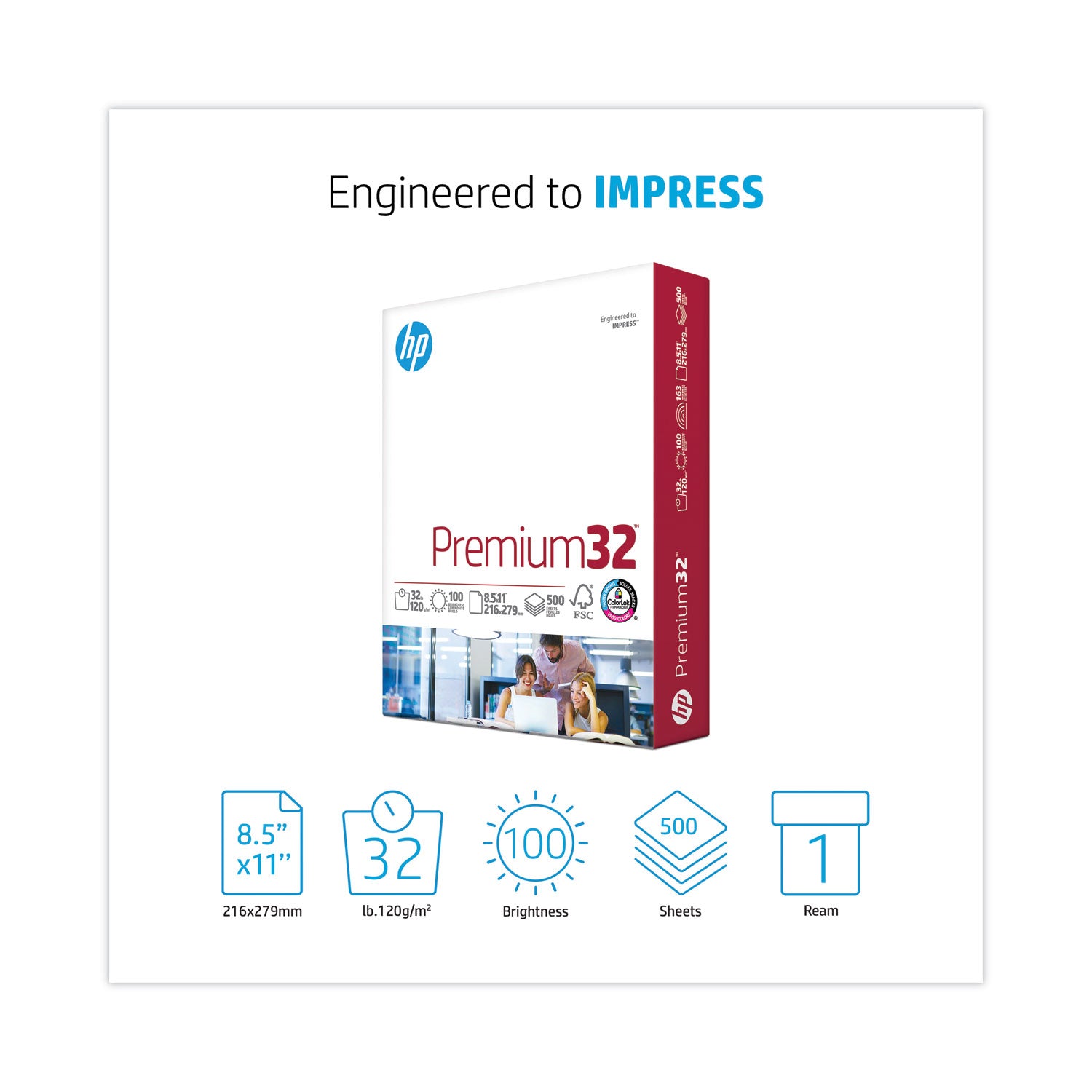 Premium Choice LaserJet Paper, 100 Bright, 32 lb Bond Weight, 8.5 x 11, Ultra White, 500/Ream -