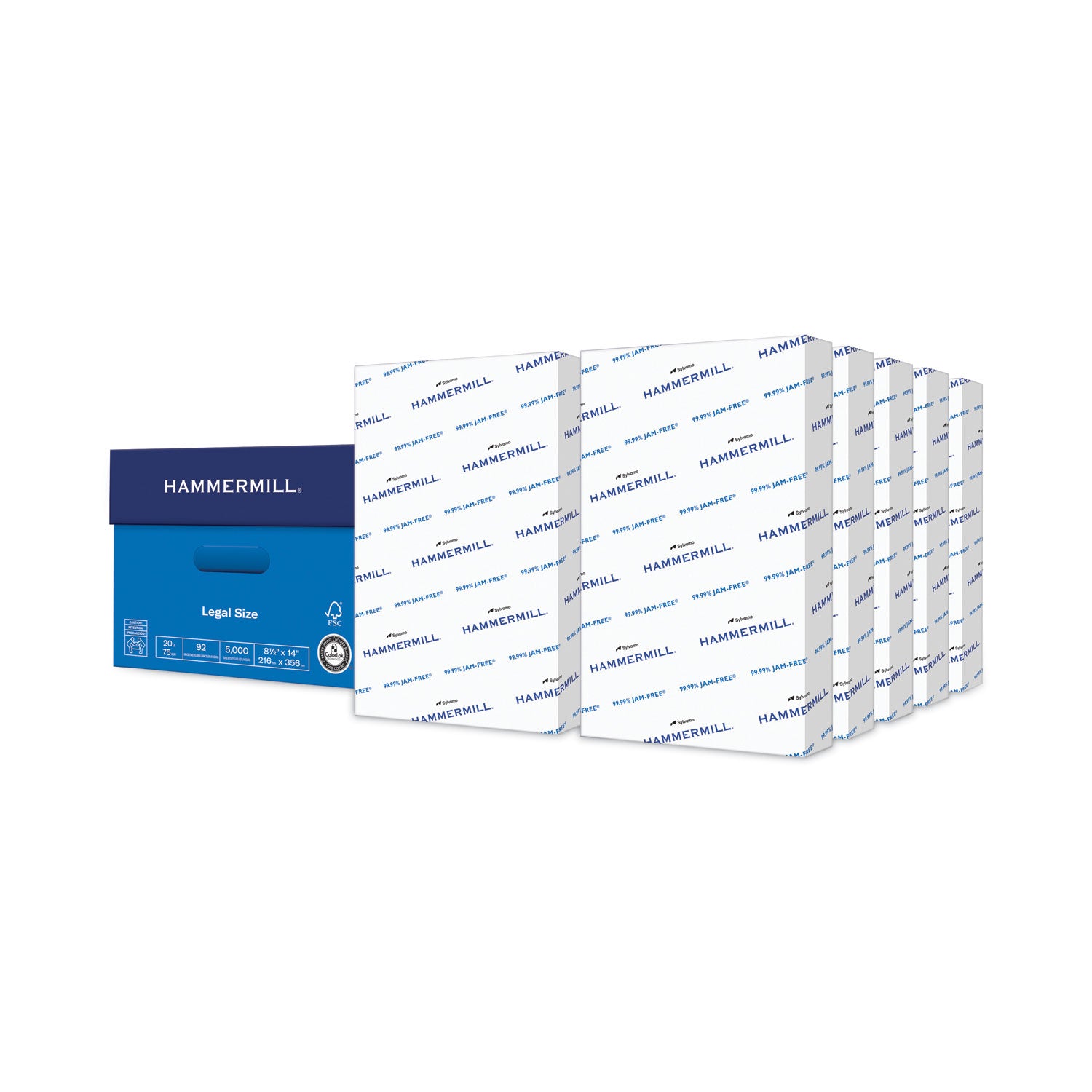 Copy Plus Print Paper, 92 Bright, 20 lb Bond Weight, 8.5 x 14, White, 500 Sheets/Ream, 10 Reams/Carton -