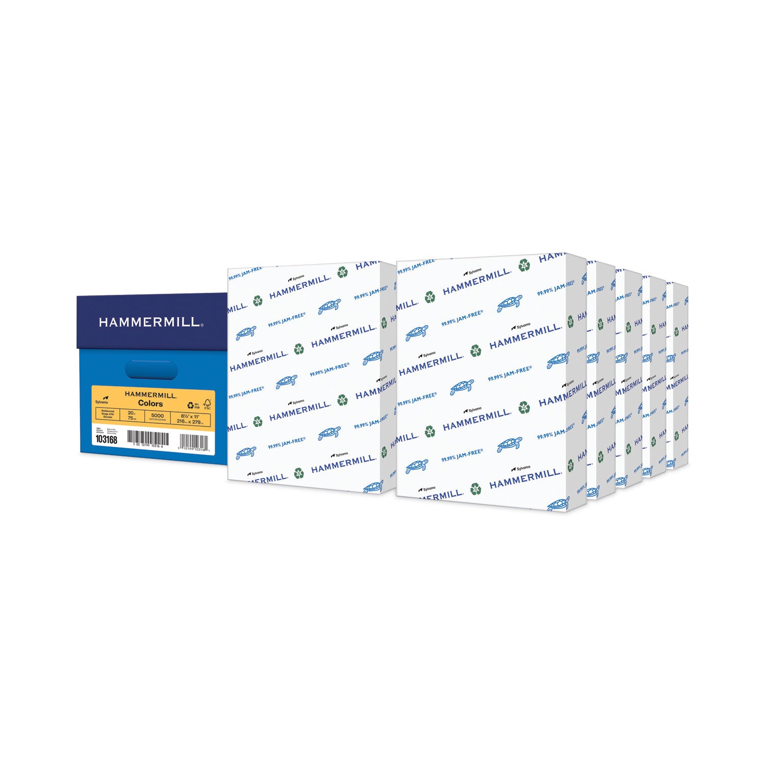 Colors Print Paper, 20 lb Bond Weight, 8.5 x 11, Goldenrod, 500 Sheets/Ream, 10 Reams/Carton -