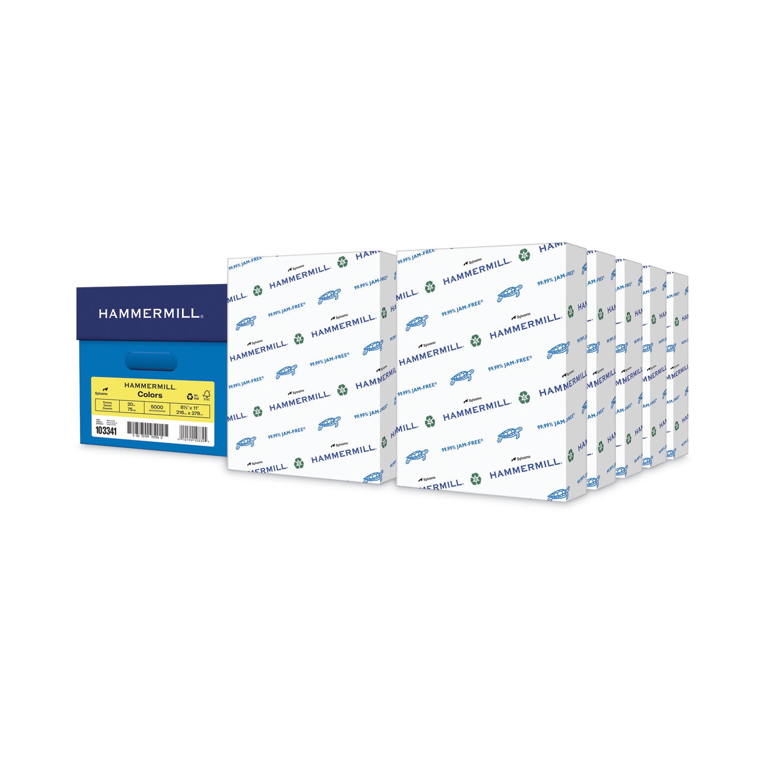 Colors Print Paper, 20 lb Bond Weight, 8.5 x 11, Canary, 500 Sheets/Ream, 10 Reams/Carton -